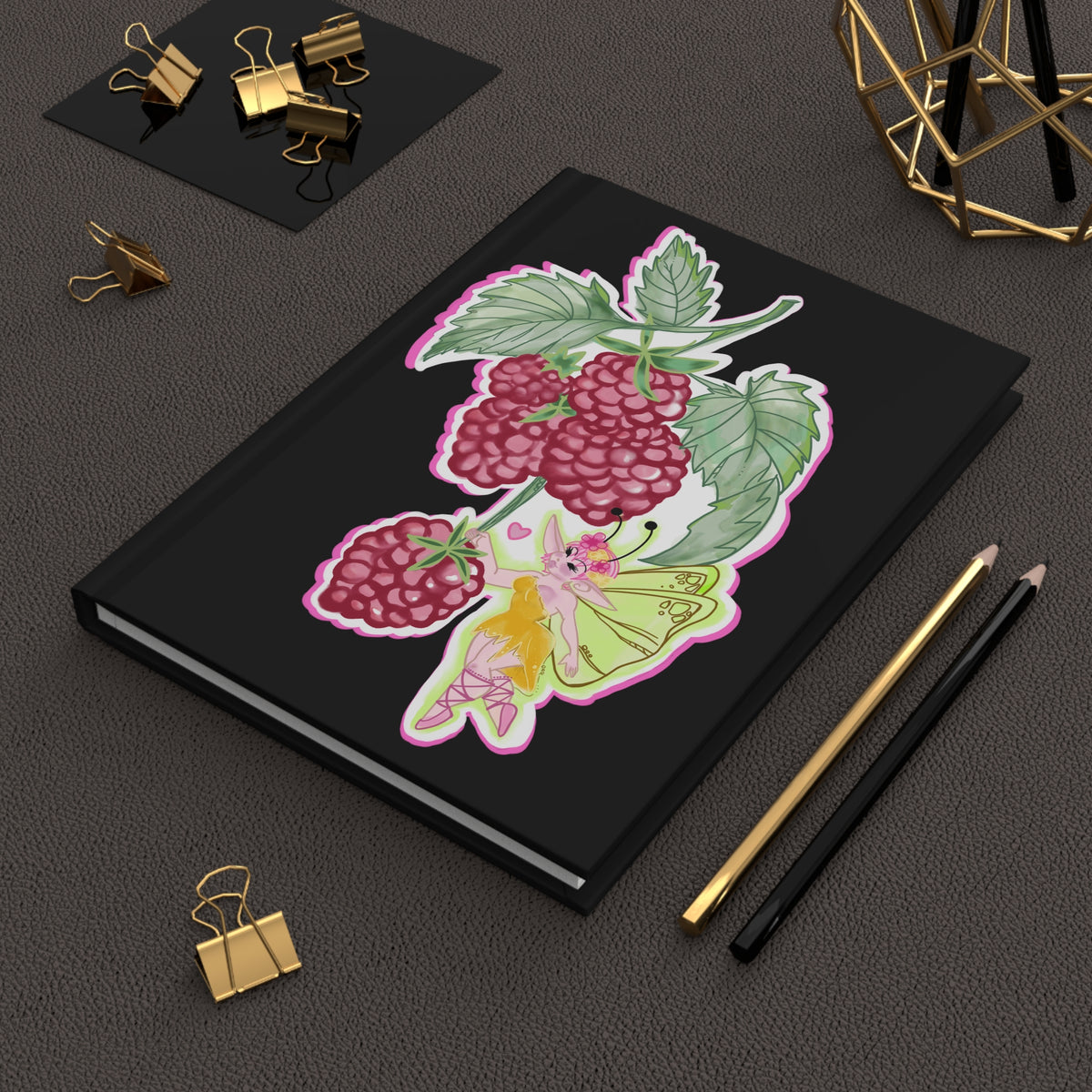 Raspberry Fae Blank Notebook