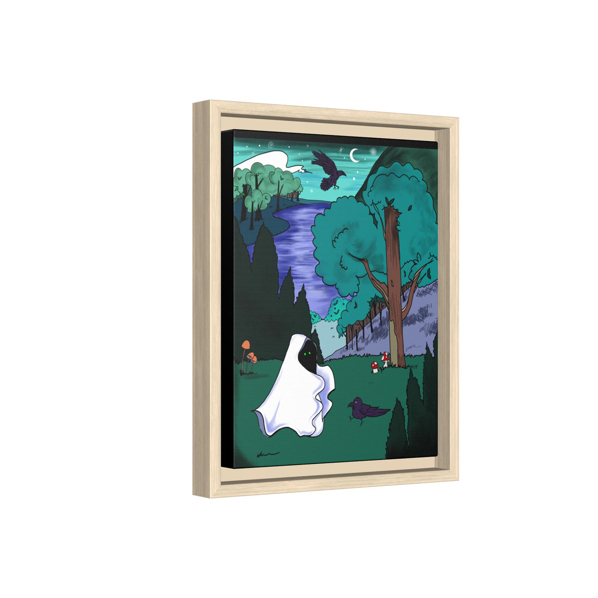 Wall Art: A Ghastly Forst Walk Framed Print on Matte Canvas by Lauryn
