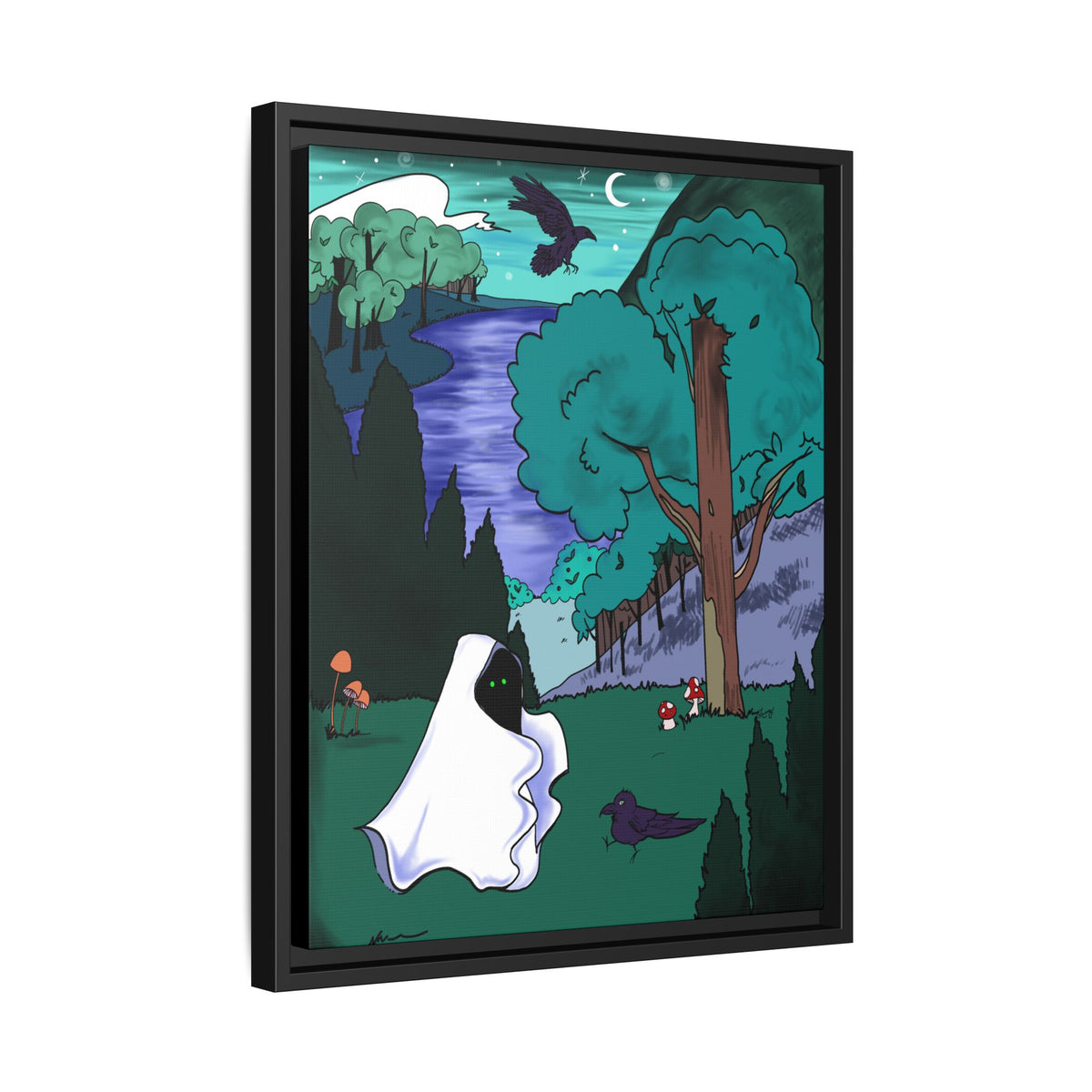 Wall Art: A Ghastly Forst Walk Framed Print on Matte Canvas by Lauryn
