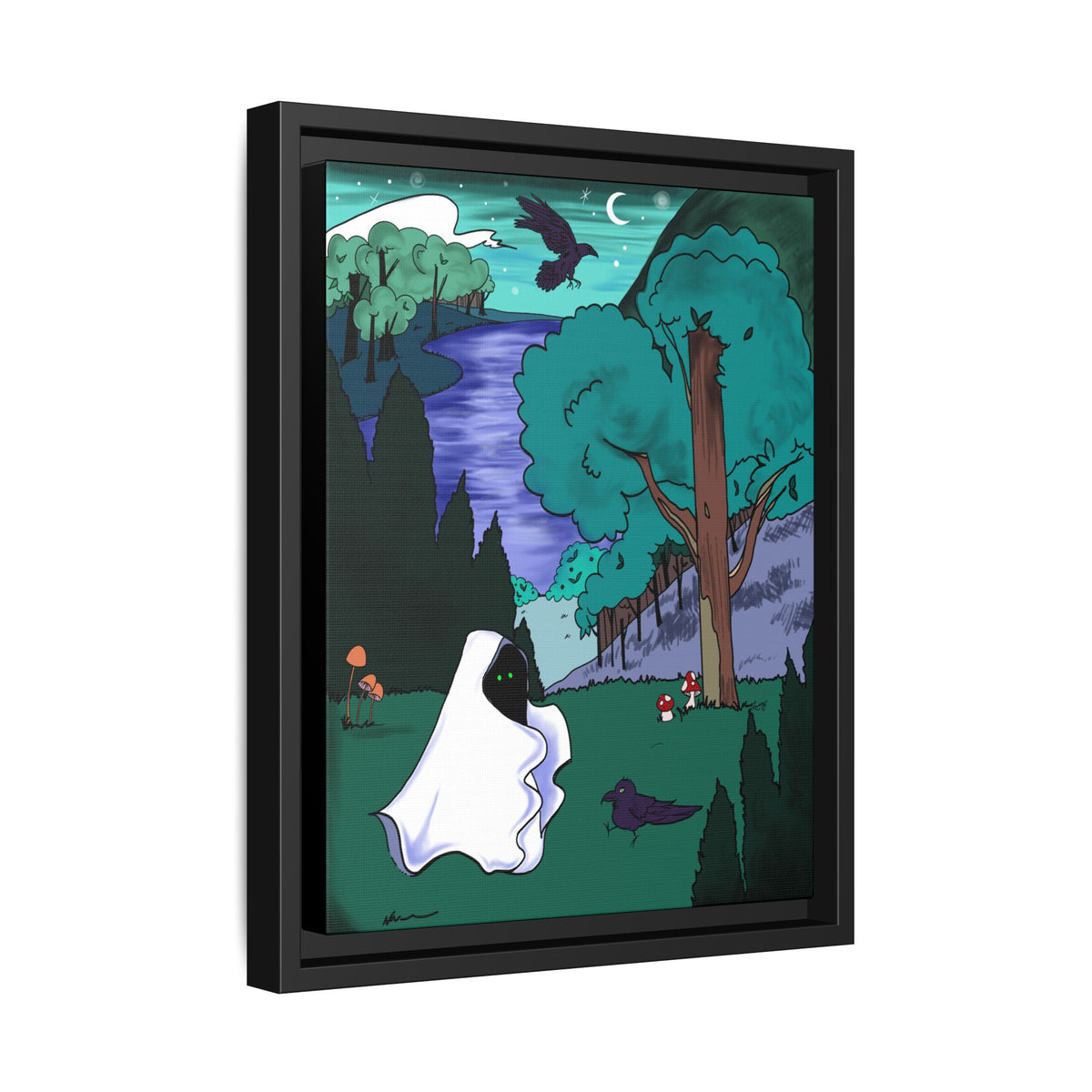 Wall Art: A Ghastly Forst Walk Framed Print on Matte Canvas by Lauryn