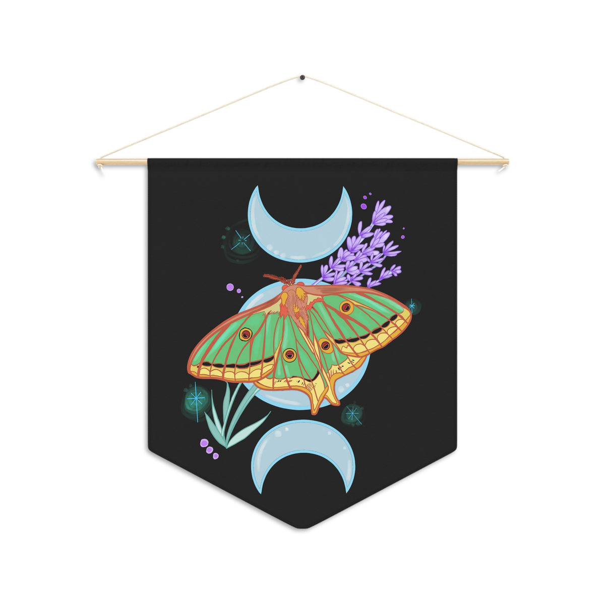 Spanish Moon Moth Triple Goddess Pennant Wall Art