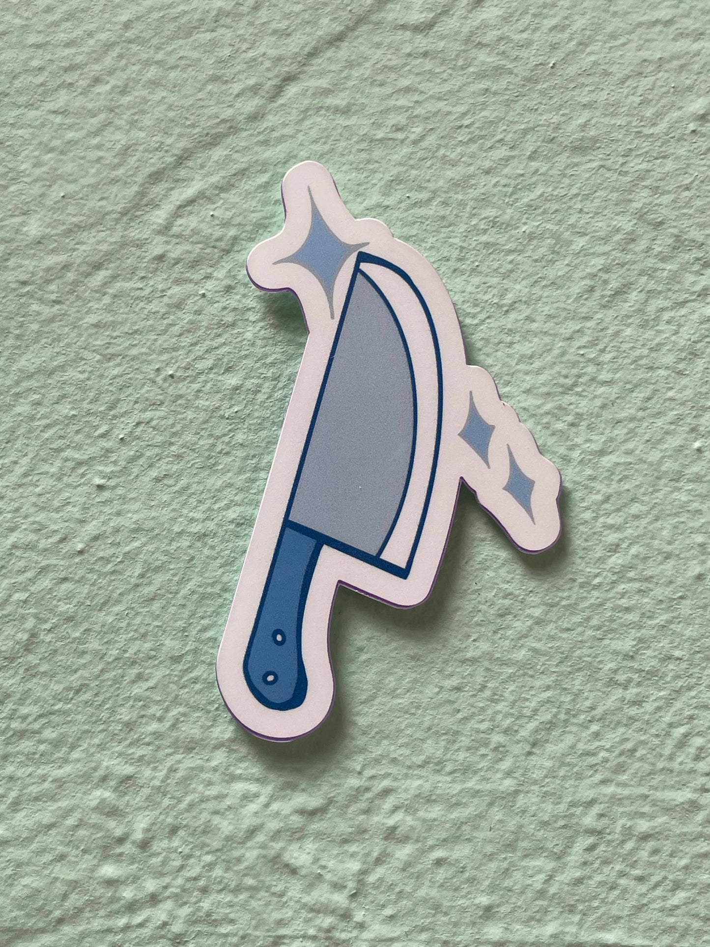 Periwinkle Blue Knife Glossy Vinyl Sticker