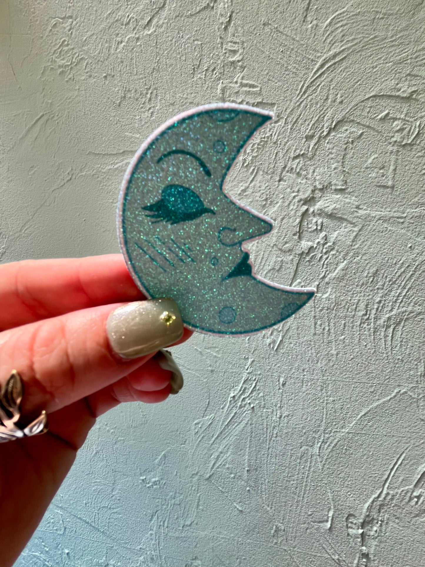 Blue Moon Spirit Glitter Sticker