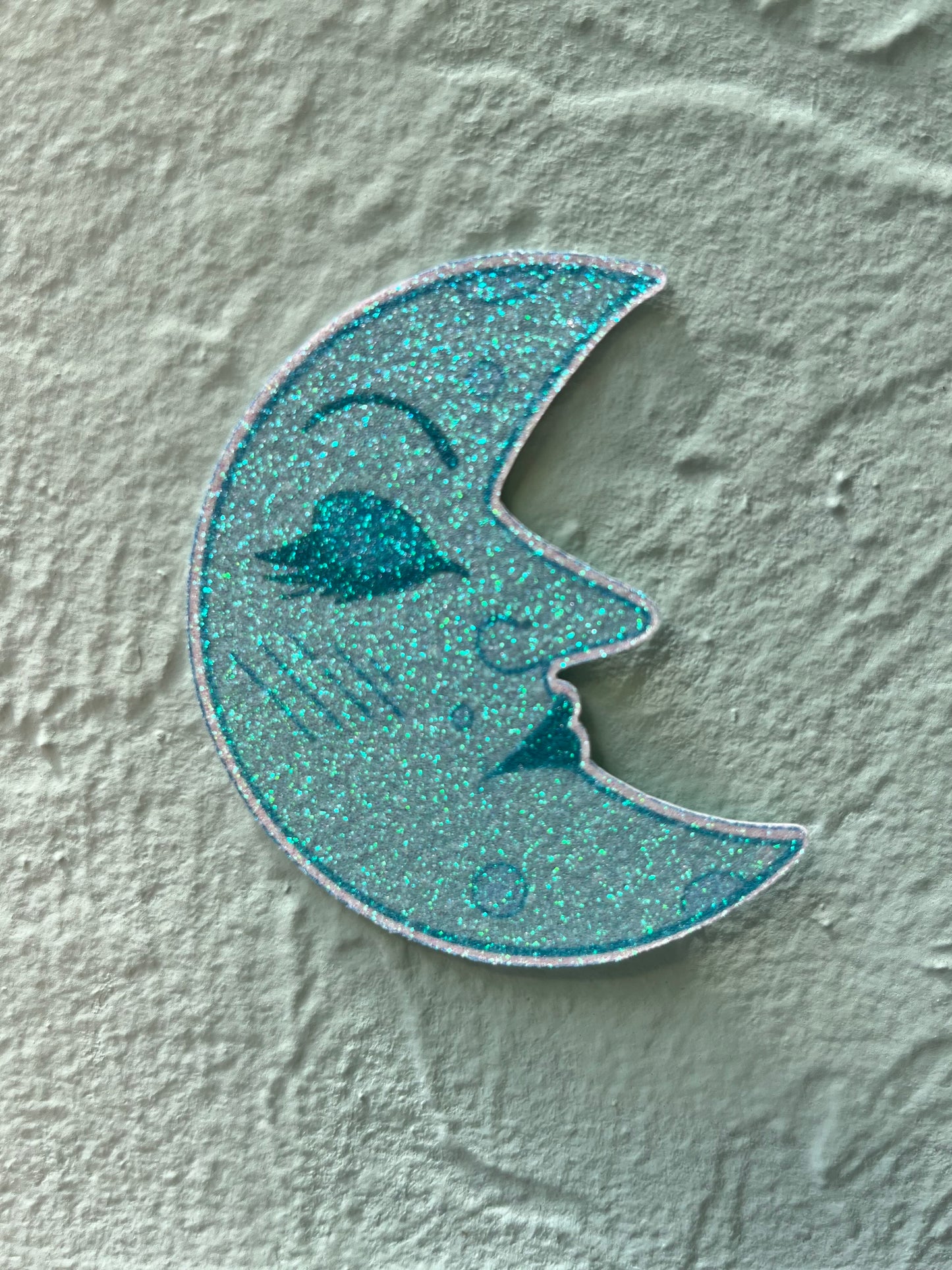 Blue Moon Spirit Glitter Sticker