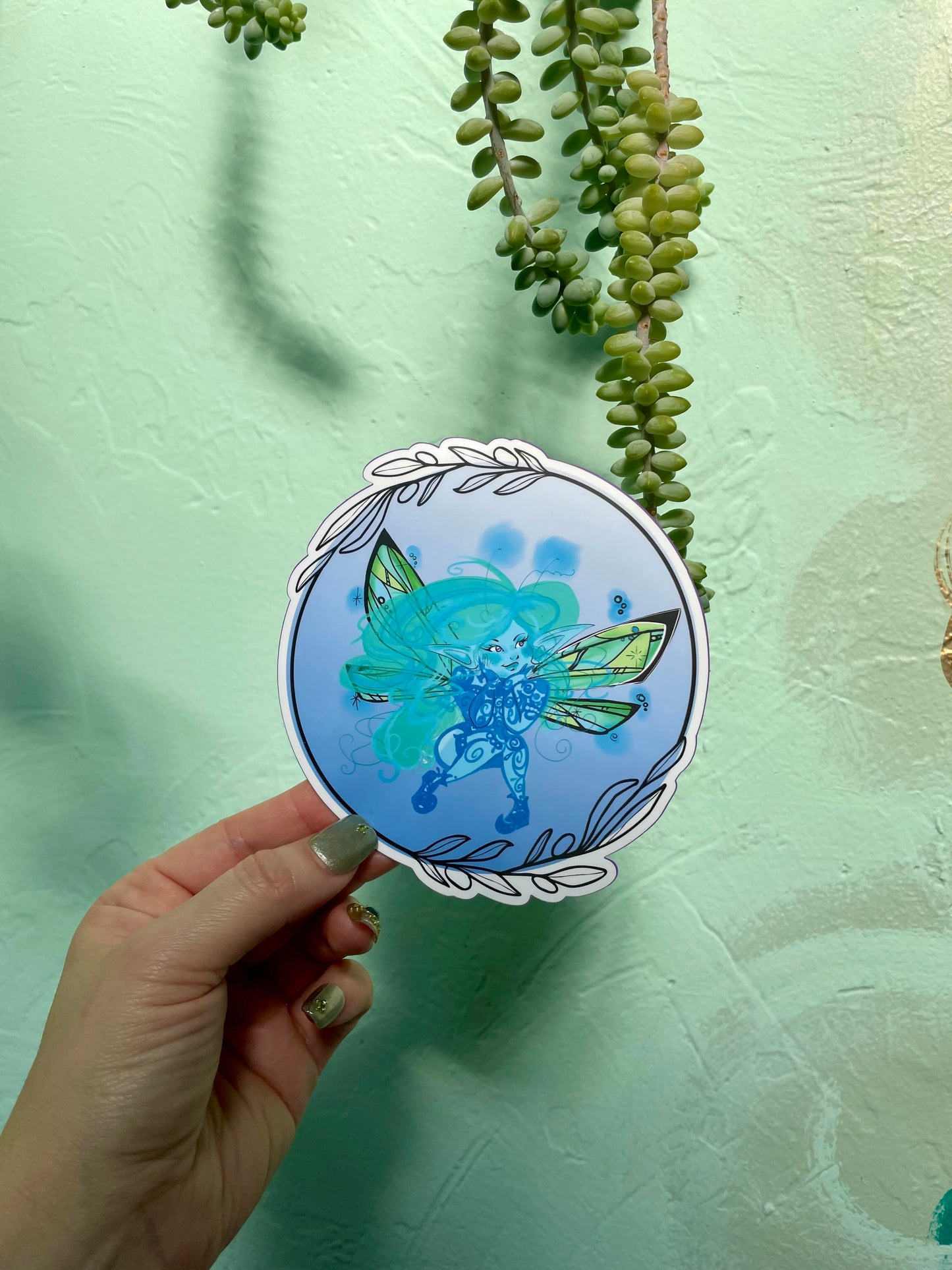Blue Pixie Day Dreaming Glossy Vinyl Sticker