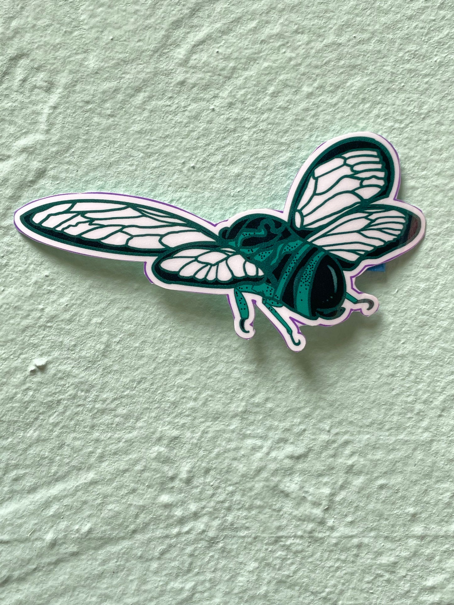 Cicada in Flight Glossy Vinyl Sticker