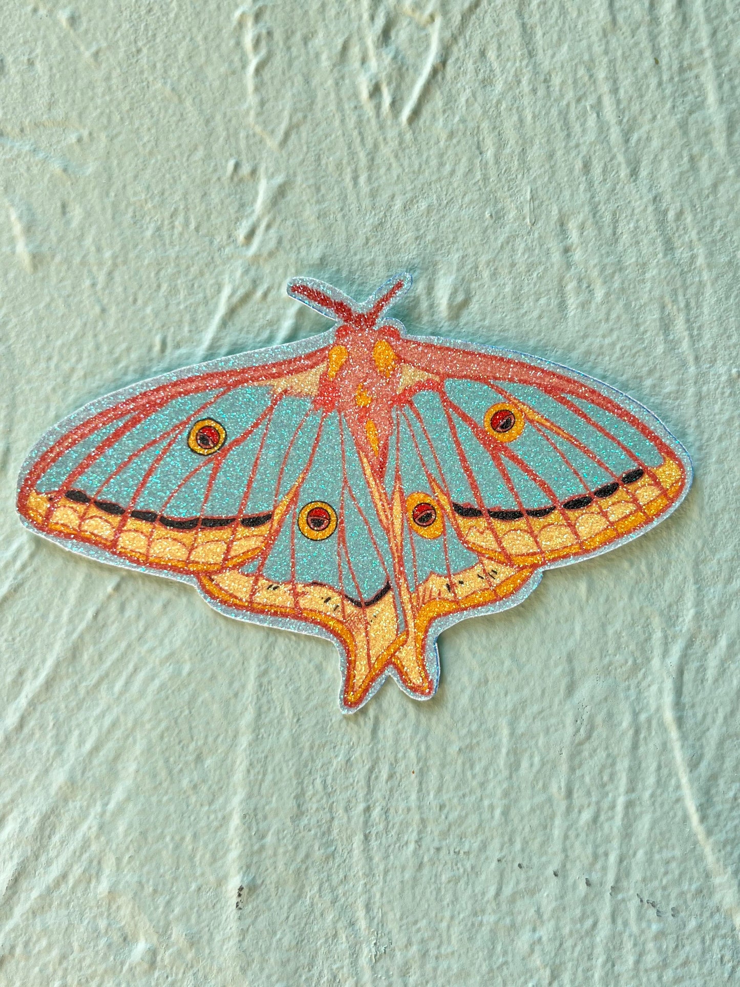 Spanish Moon Moth Glitter Sticker