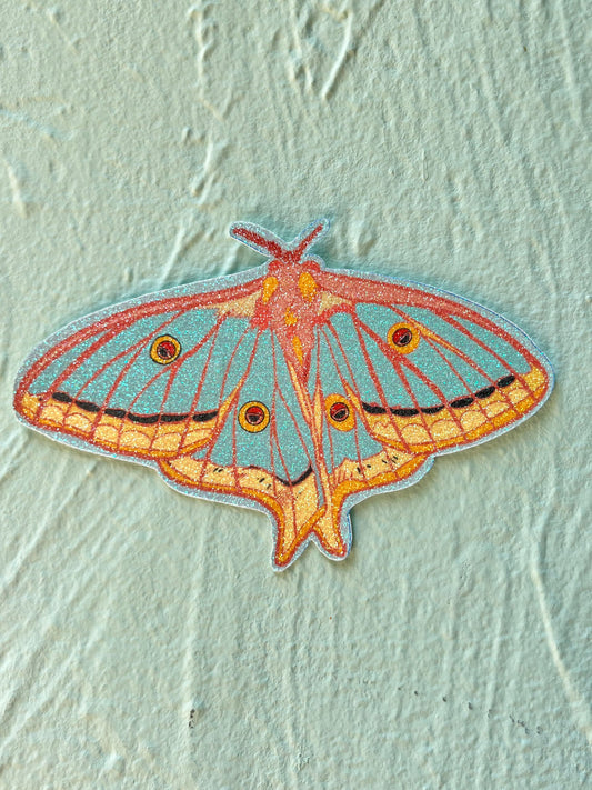Spanish Moon Moth Glitter Sticker