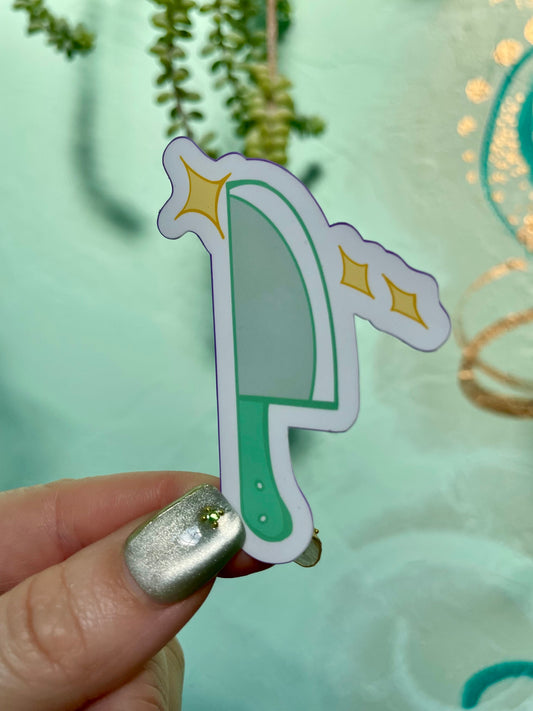 Mint Green Knife Glossy Vinyl Sticker