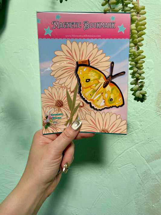 Dayglow Yellow Butterfly Magnetic Bookmark