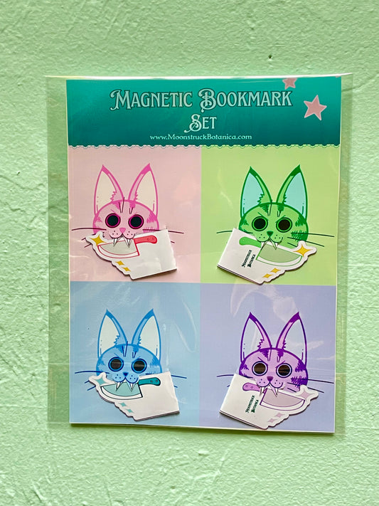 Knife Party with Kitties Magnetic Bookmark Set