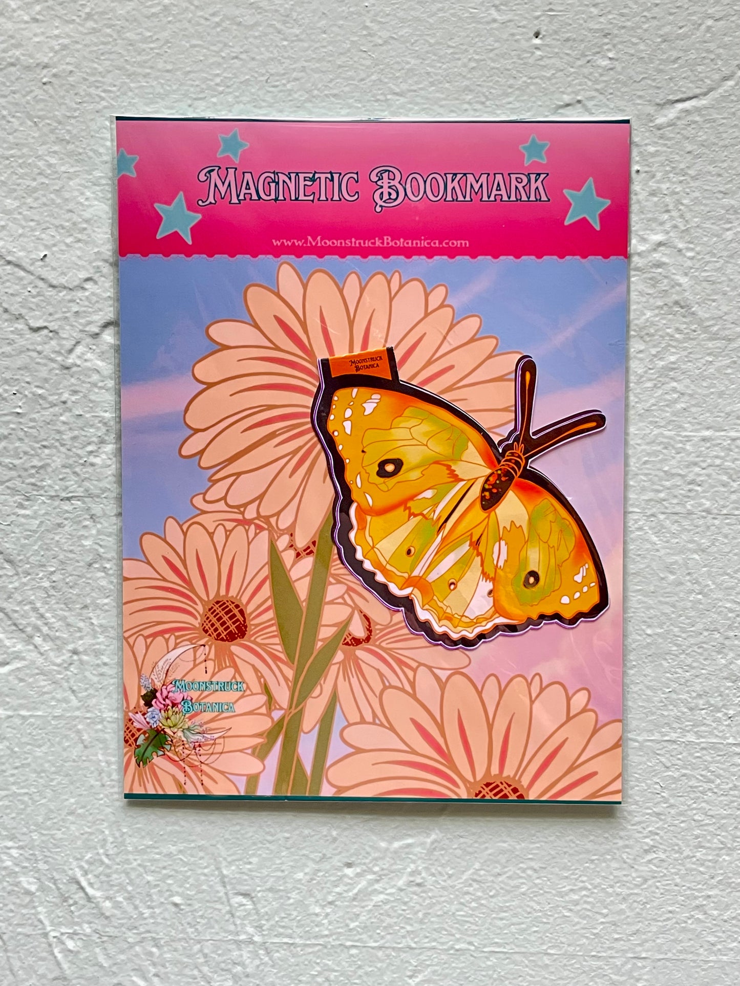 Dayglow Yellow Butterfly Magnetic Bookmark