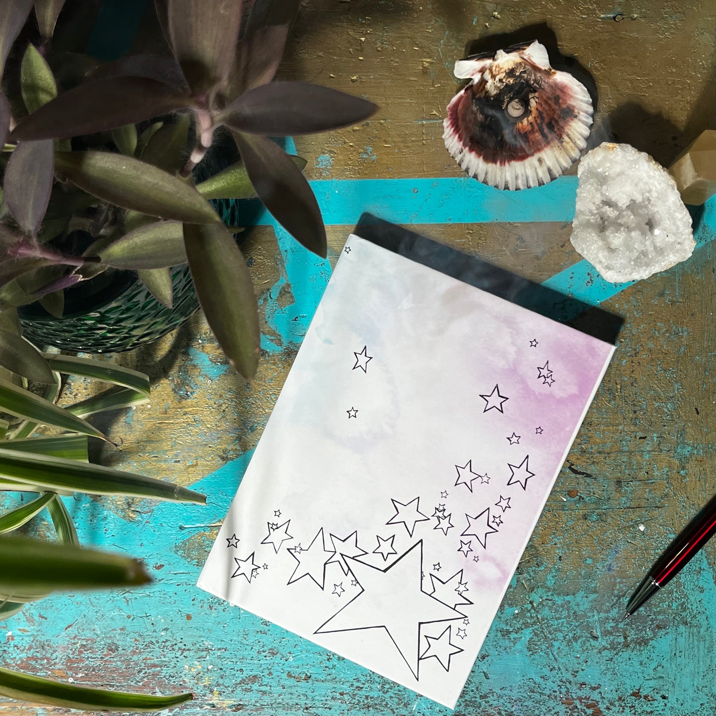 Teal and Pink Cotton Candy Dream Star Power Journal