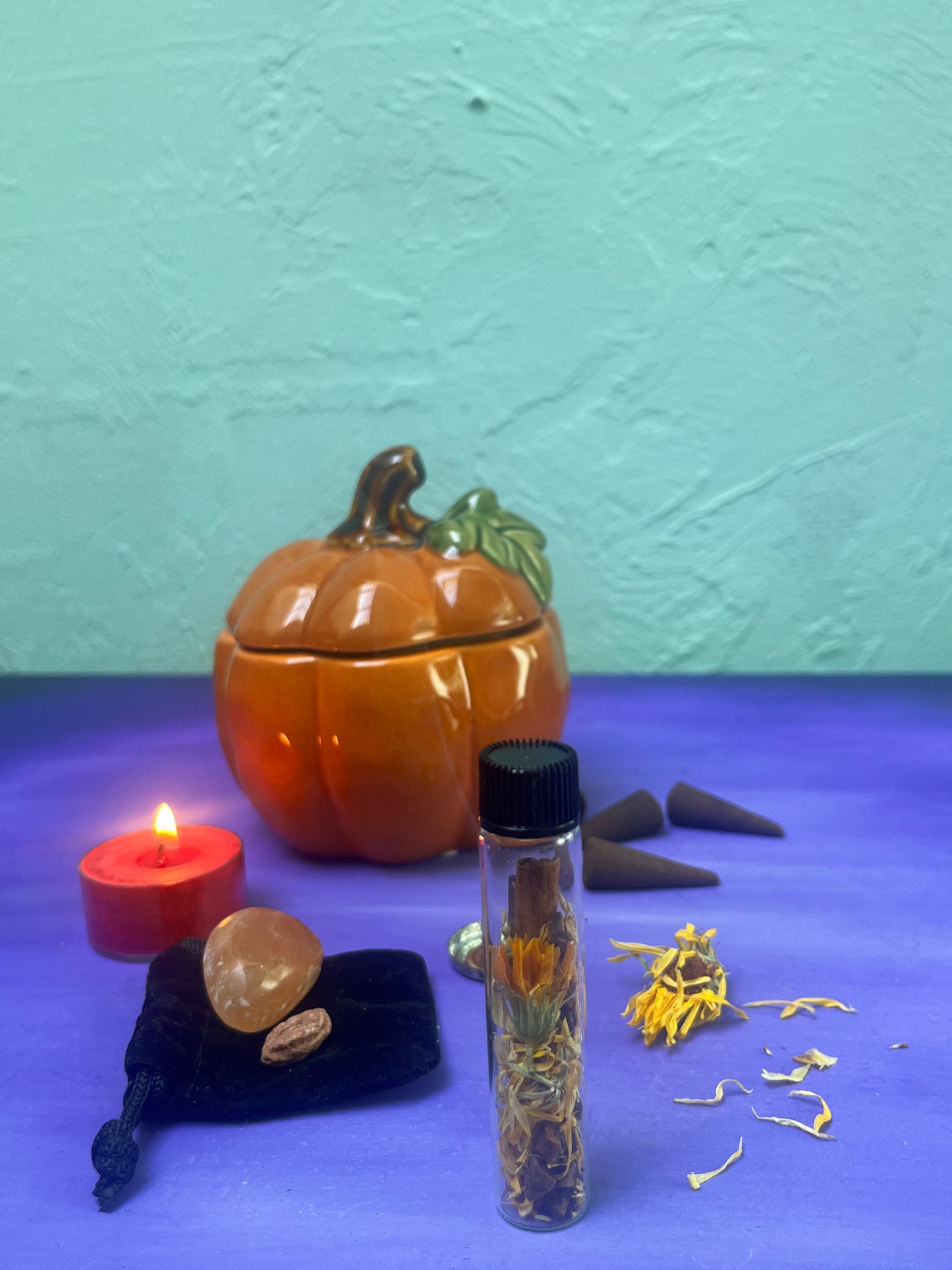 Orange Fire Inspired Pumpkin Witches Toolkit