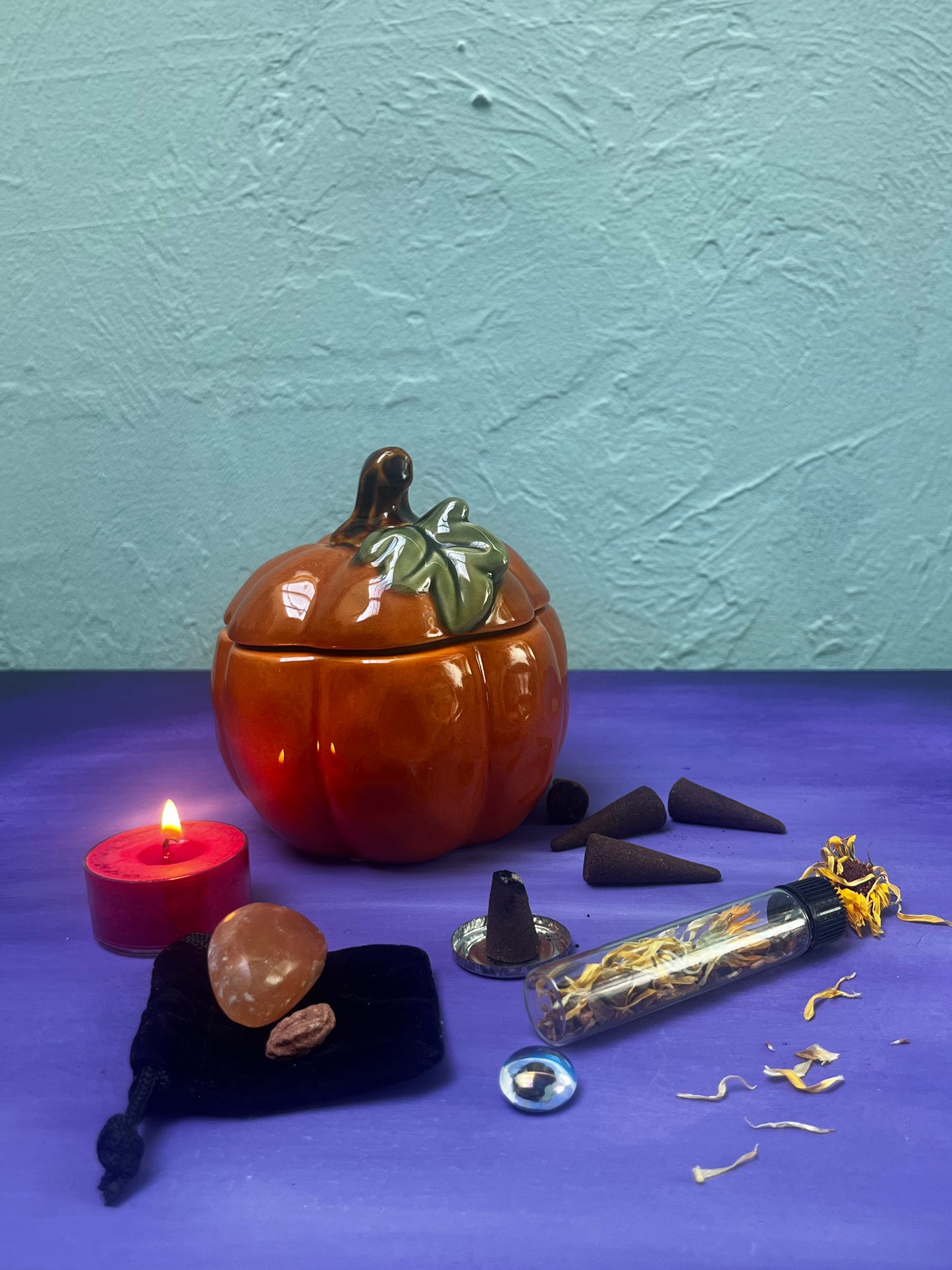 Orange Fire Inspired Pumpkin Witches Toolkit