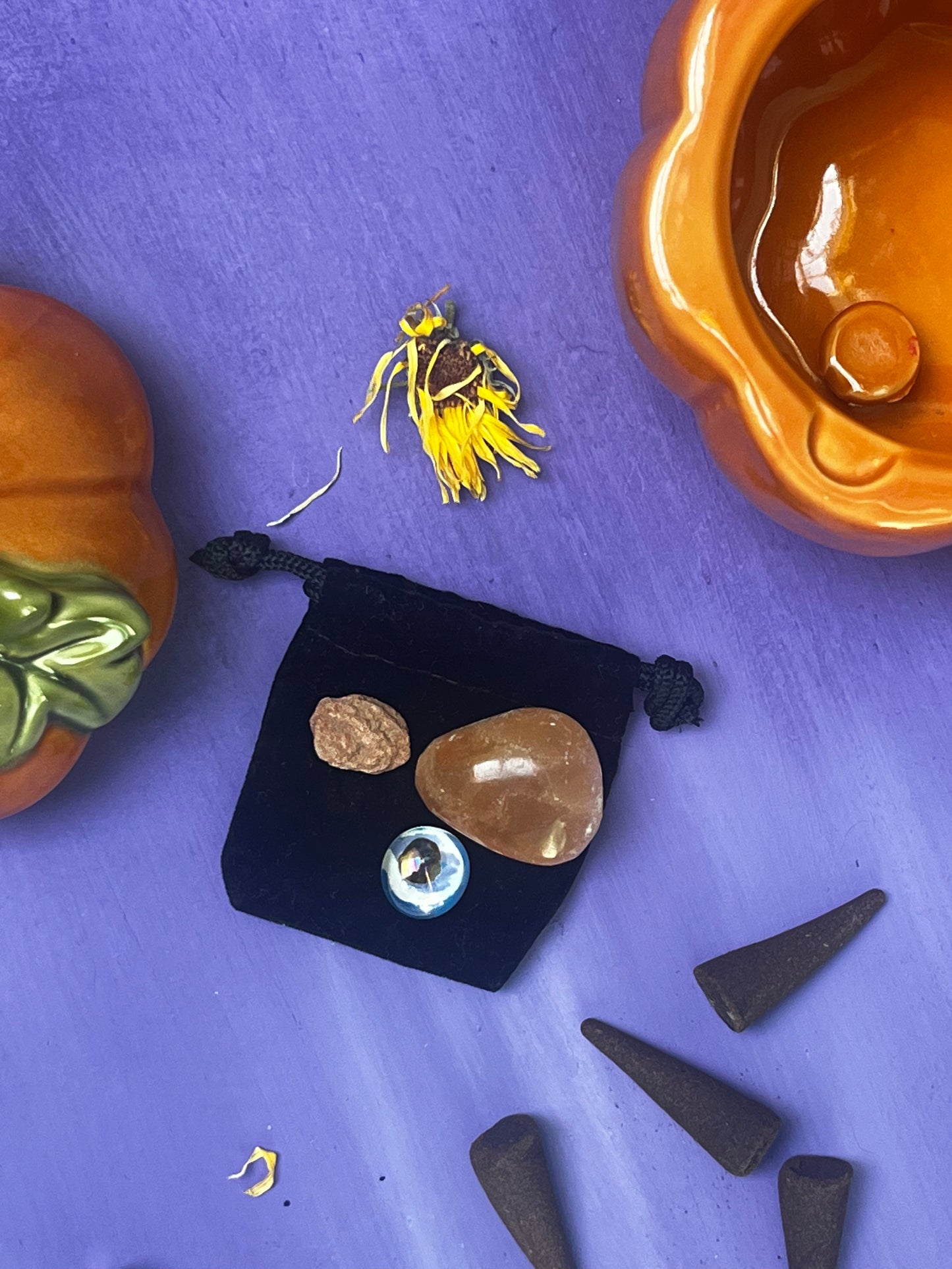 Orange Fire Inspired Pumpkin Witches Toolkit