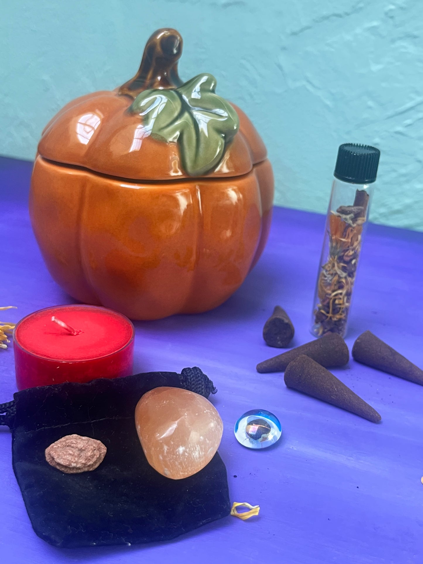 Orange Fire Inspired Pumpkin Witches Toolkit