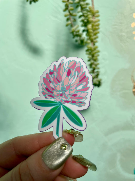 Pastel Passion Clover Flower Glossy Vinyl Sticker