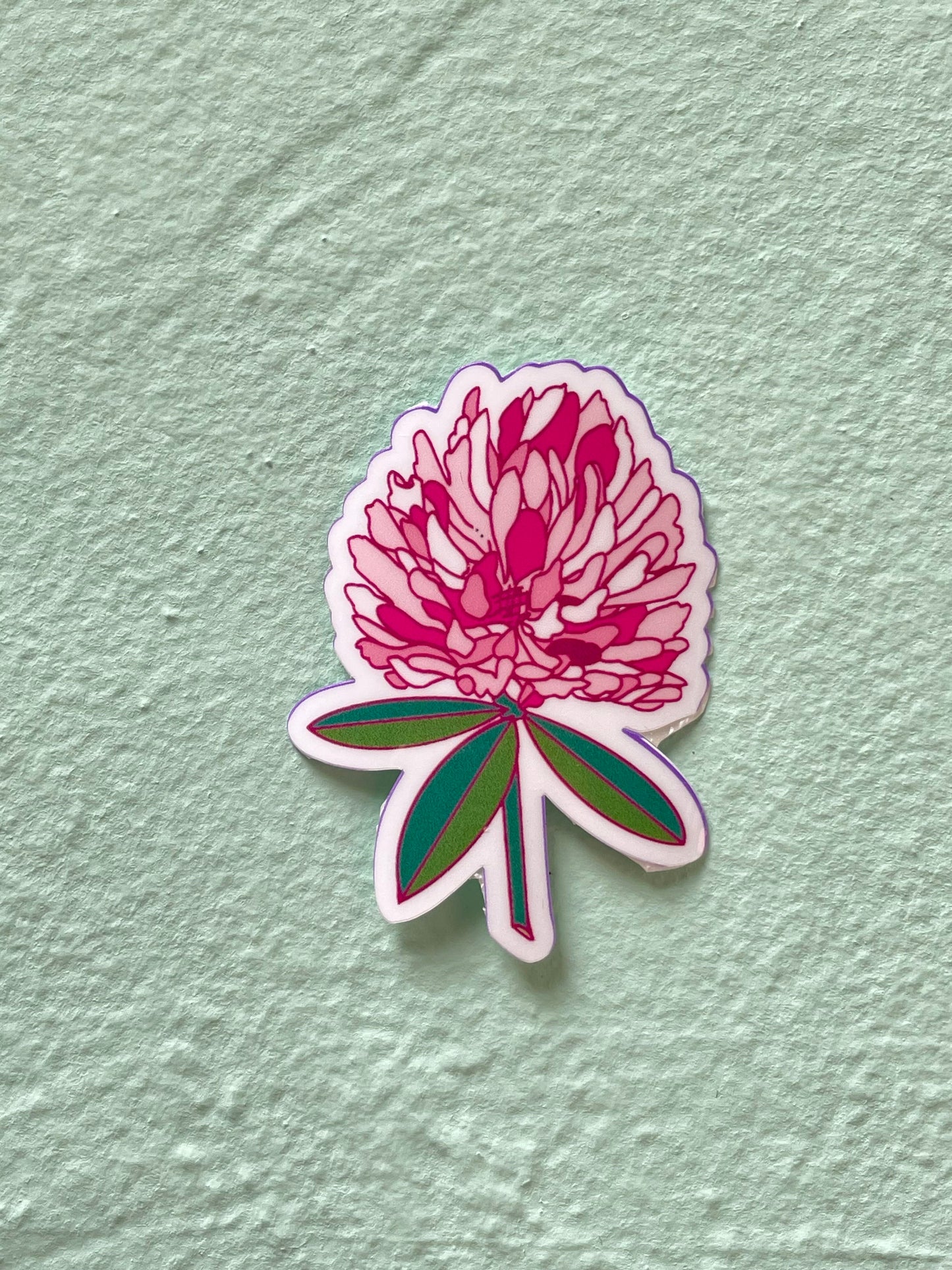 Magenta Clover Flower Glossy Vinyl Sticker