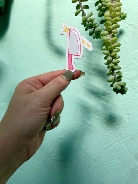 Pink Knife Glossy Vinyl Sticker