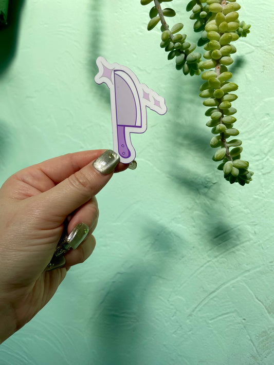 Lavender Knife Glossy Vinyl Sticker