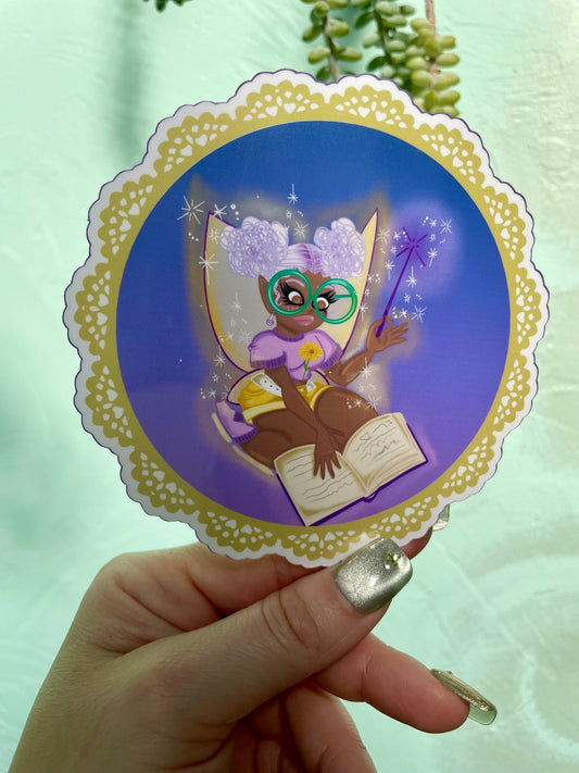 Violet the Spell-book Fae Glossy Vinyl Sticker