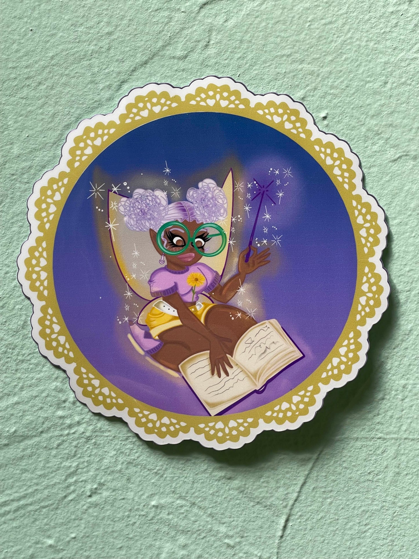 Violet the Spell-book Fae Glossy Vinyl Sticker
