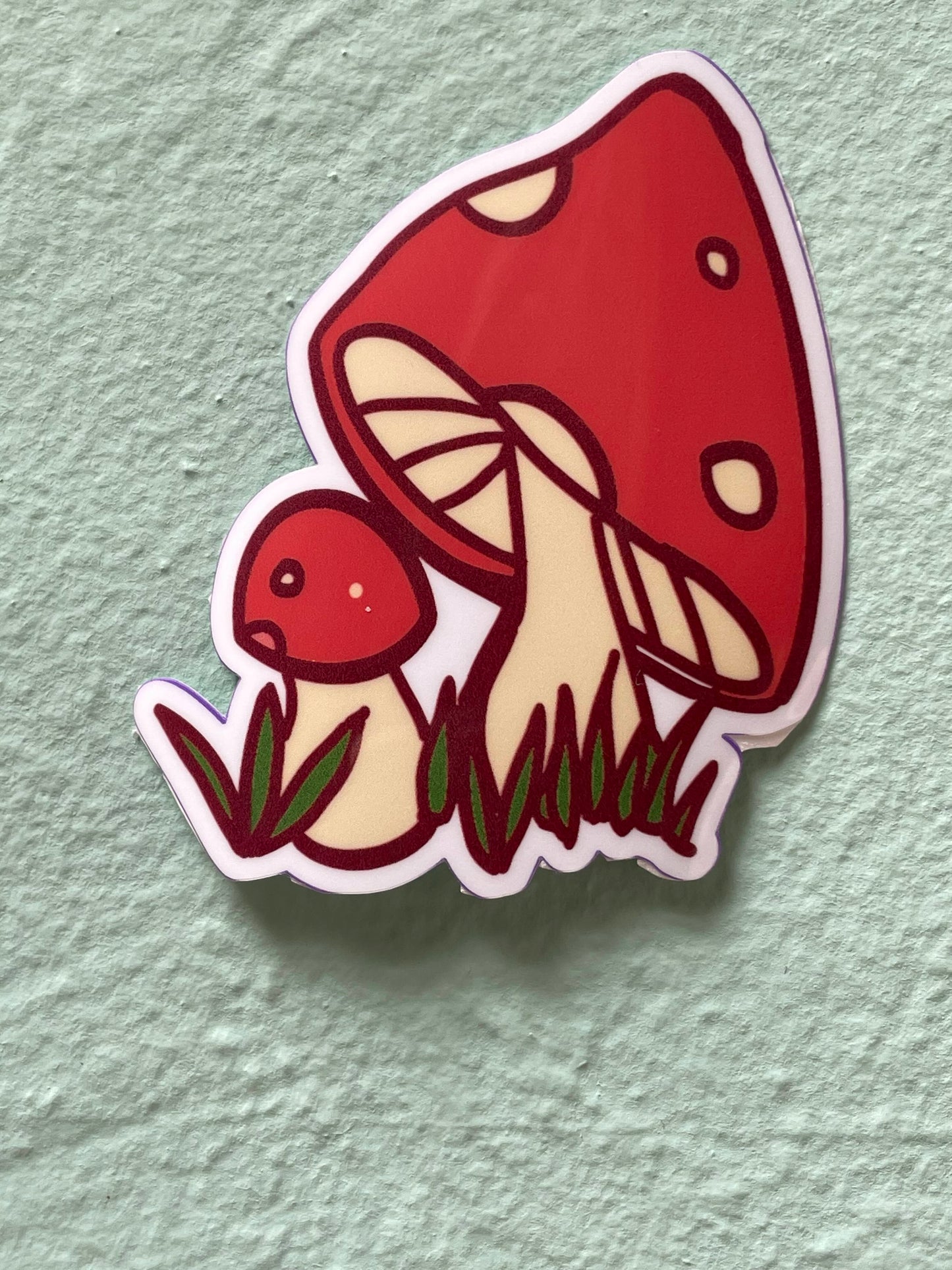 Red Mushroom Glossy Vinyl Sticker