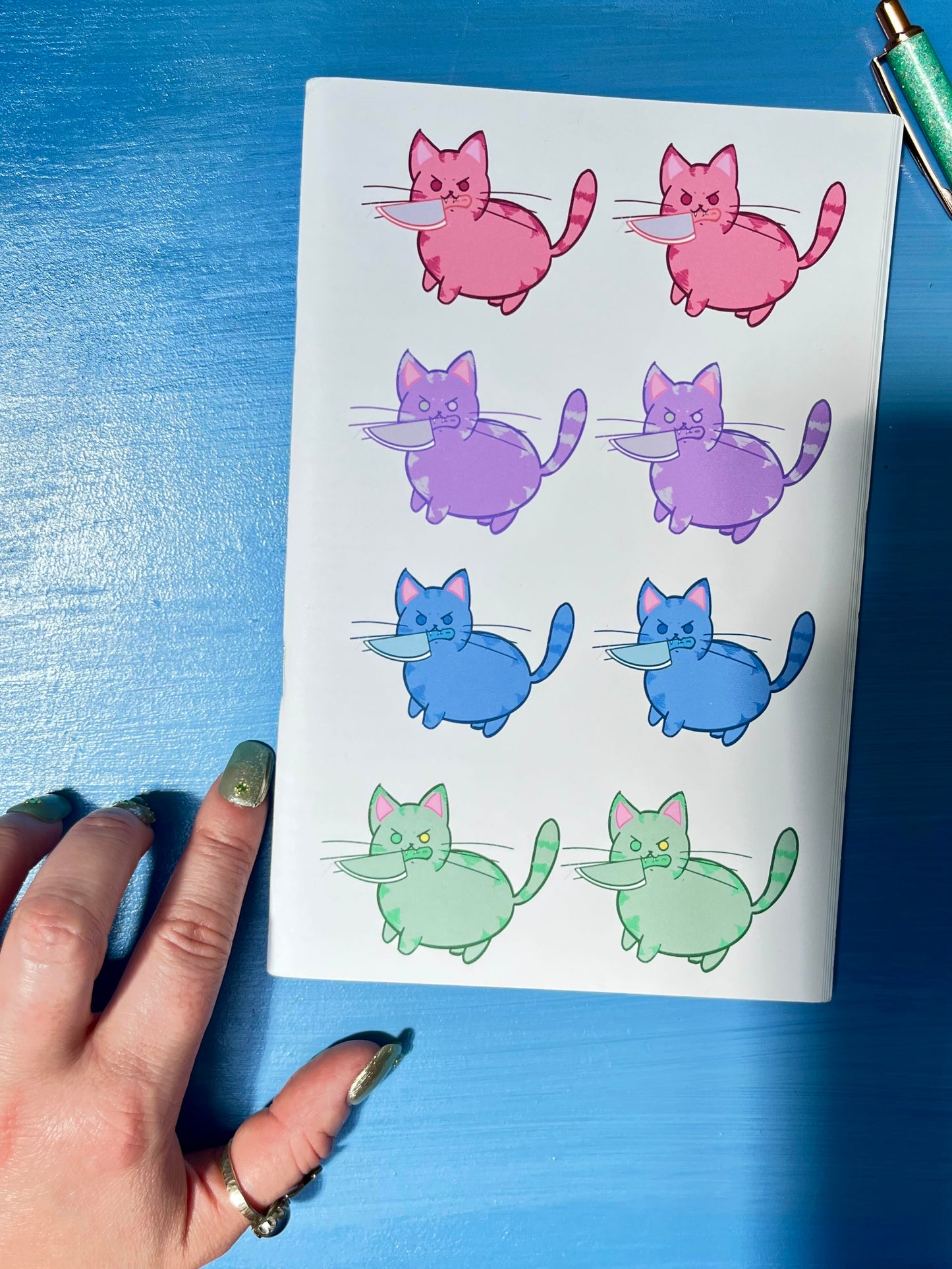Stabby Cat Colony Zine Style Lined Notebook
