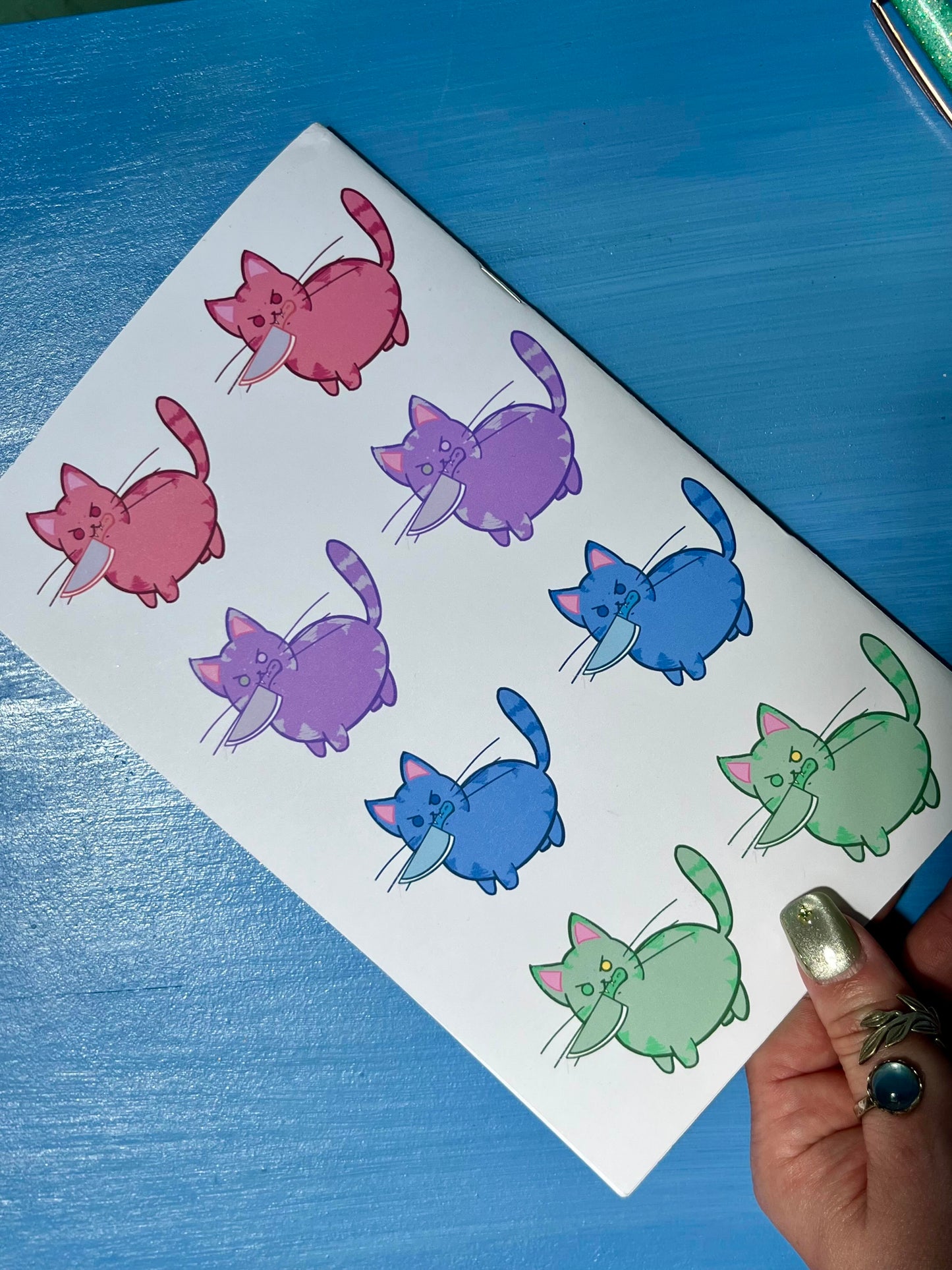 Stabby Cat Colony Zine Style Lined Notebook