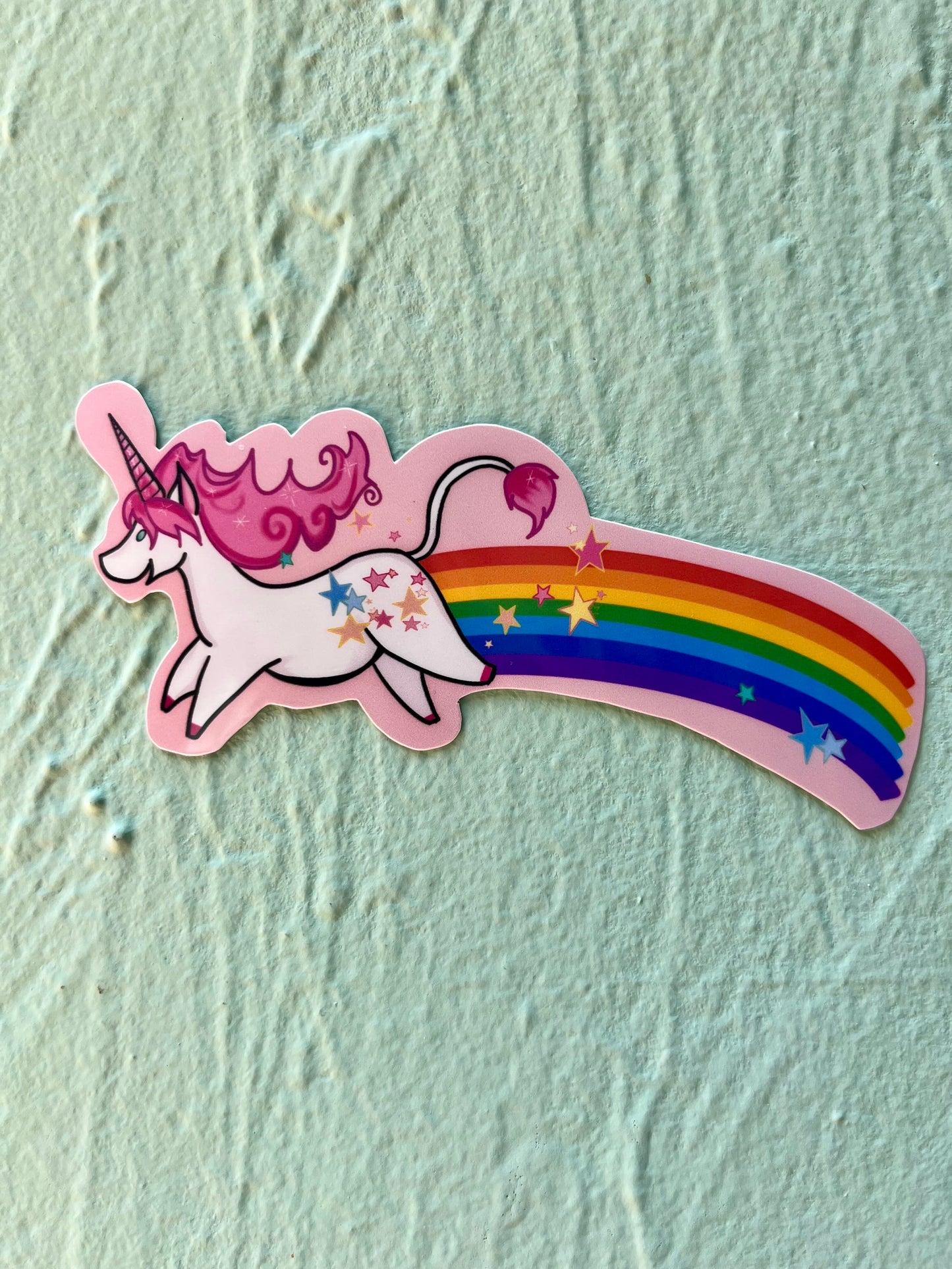 Unicorn Pooping a Rainbow Glossy Sticker