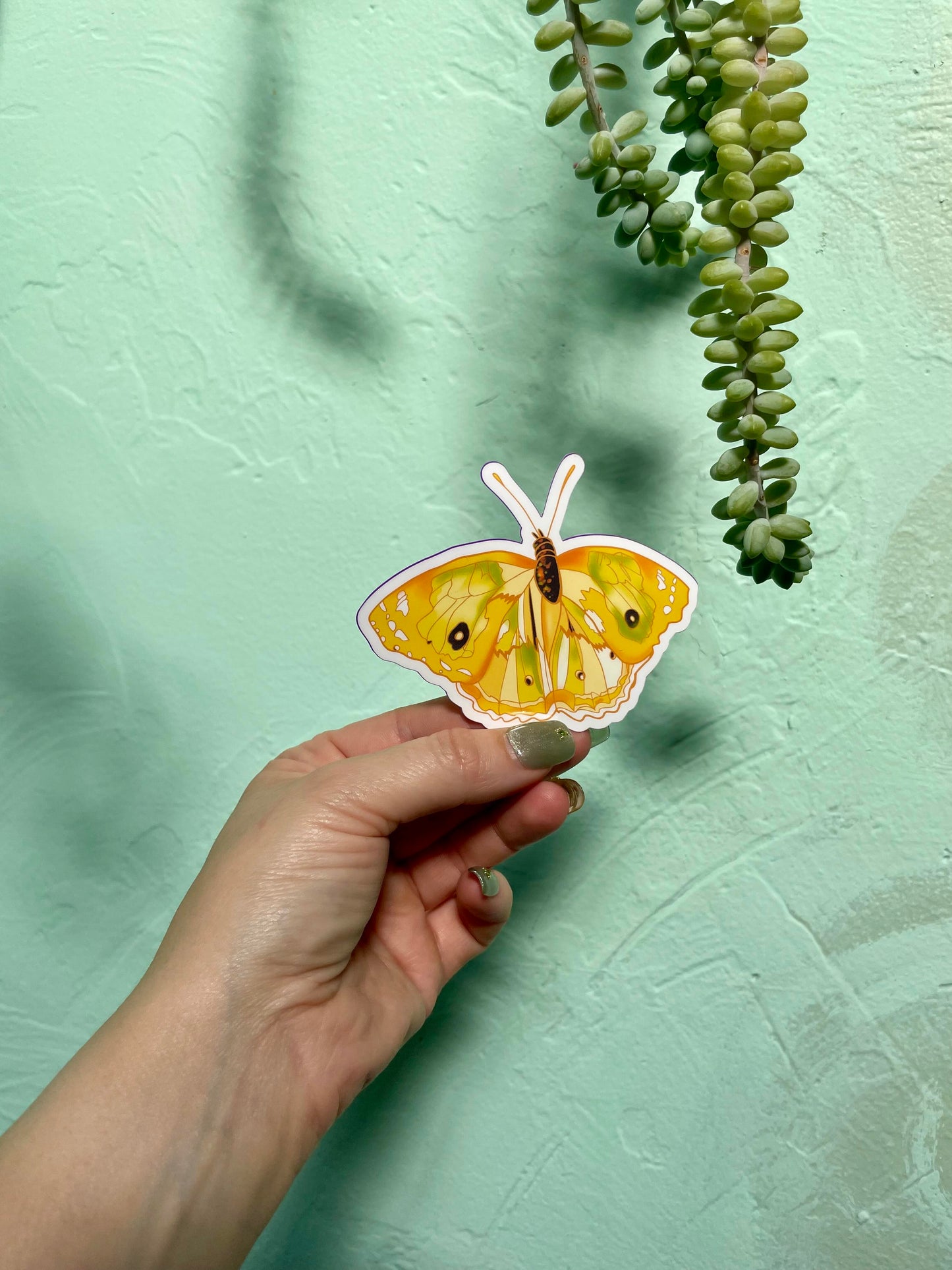 Yellow  Butterfly Glossy Vinyl Sticker