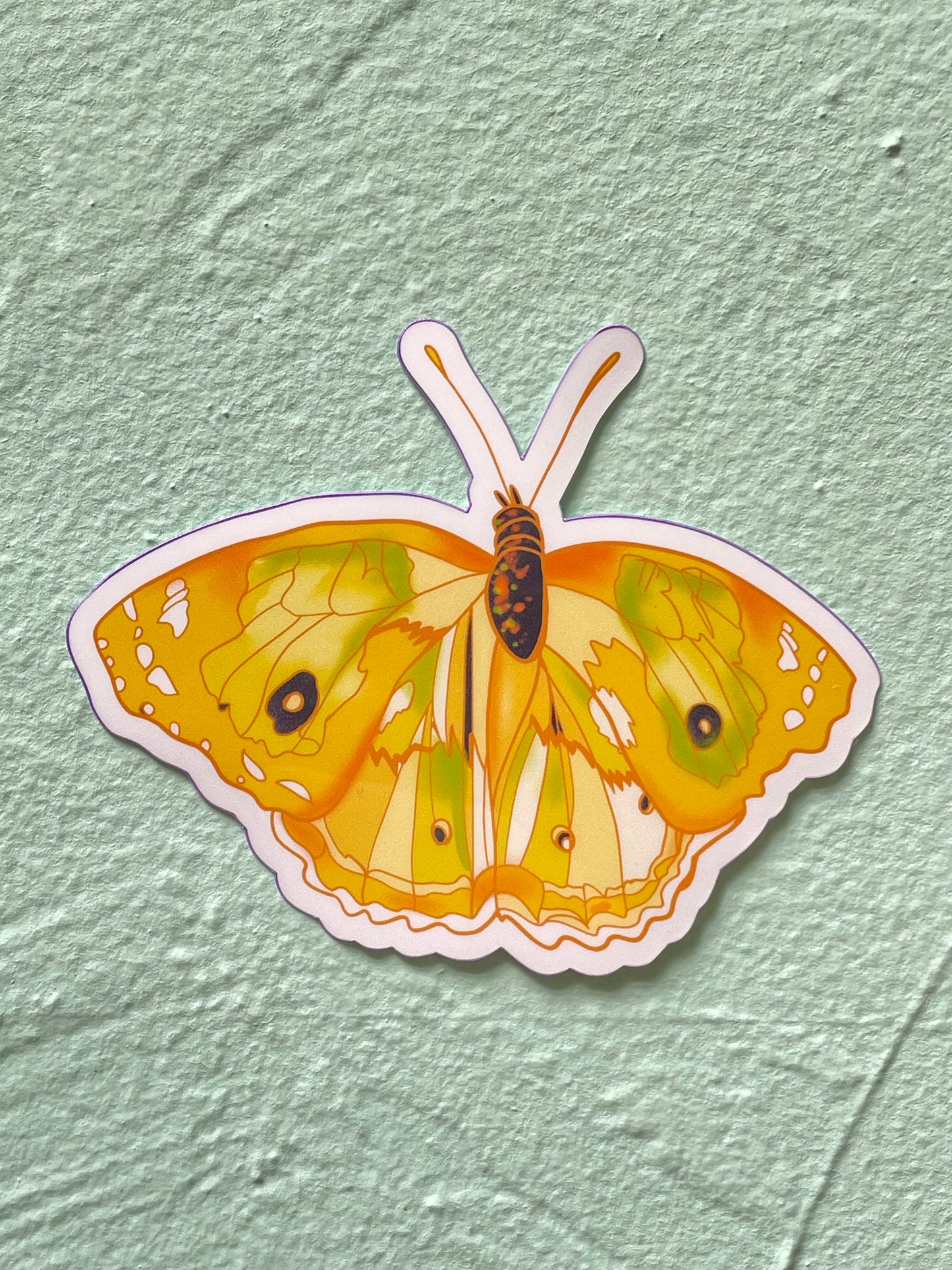 Yellow  Butterfly Glossy Vinyl Sticker