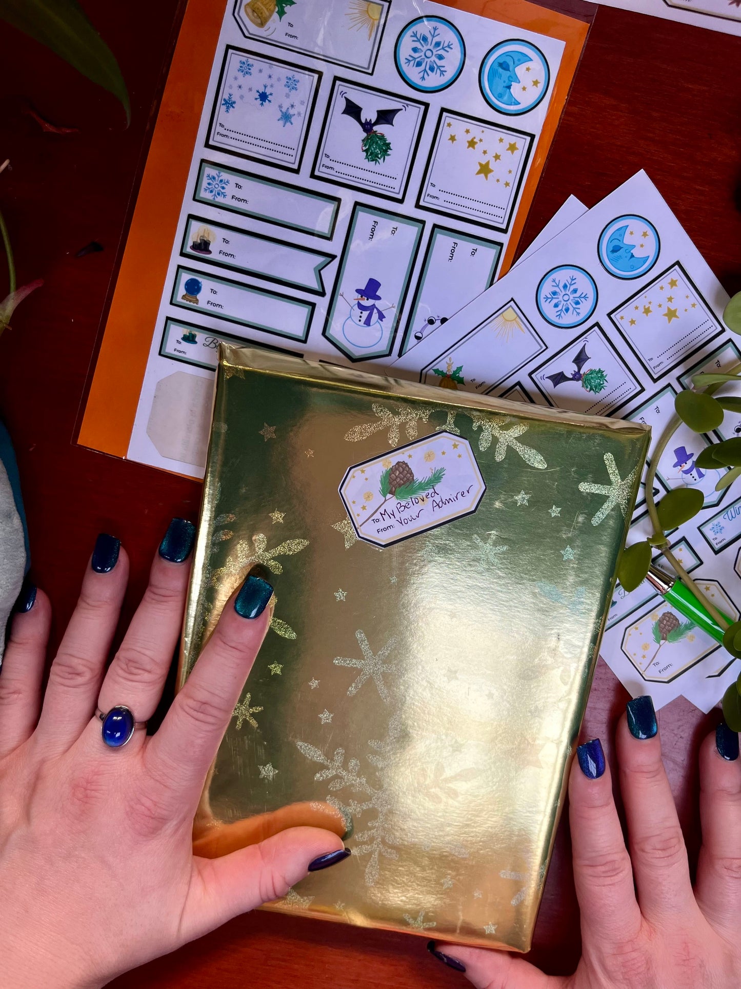 Yule Blessings Gift Tag Stickers | Witchy Solstice Collection