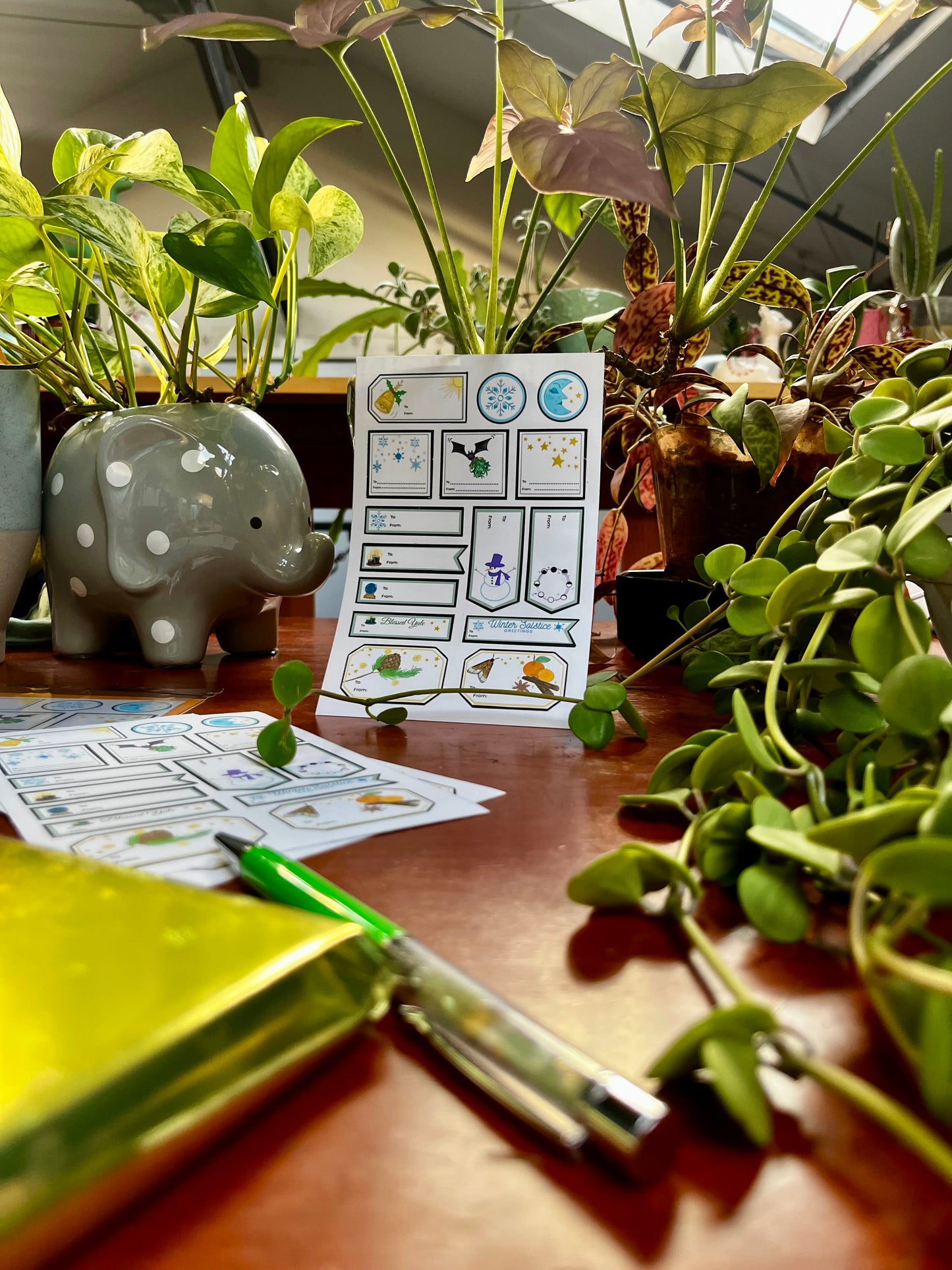 Yule Blessings Gift Tag Stickers | Witchy Solstice Collection