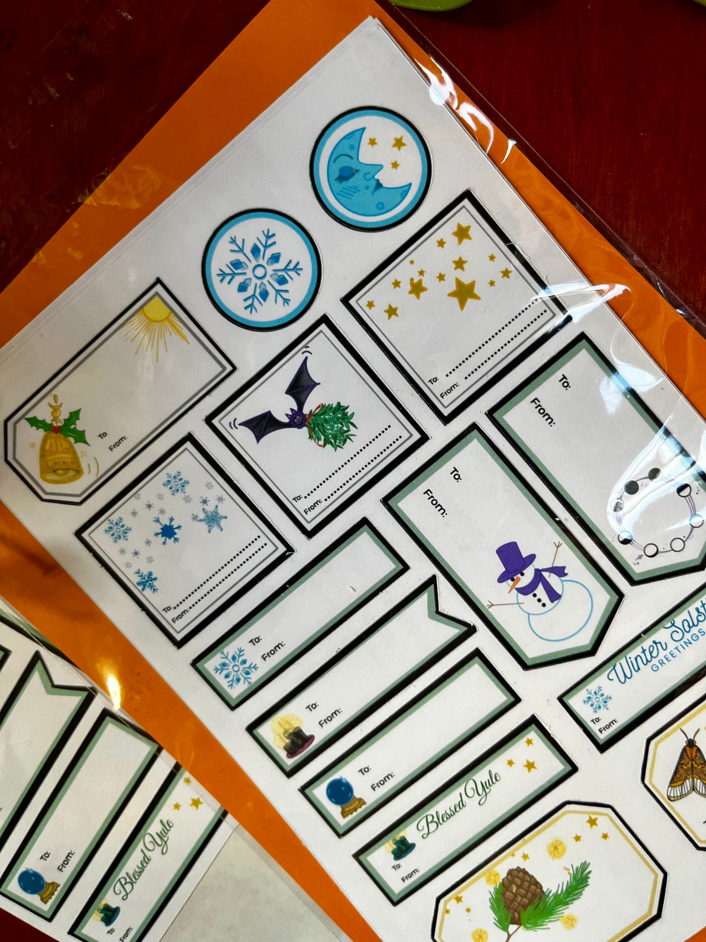 Yule Blessings Gift Tag Stickers | Witchy Solstice Collection