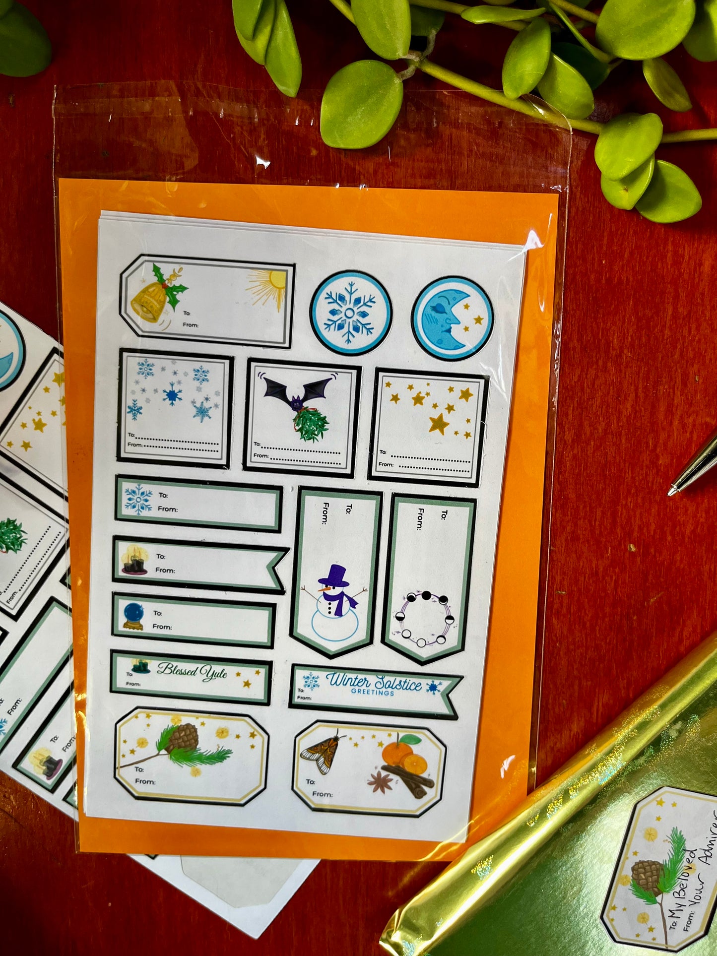 Yule Blessings Gift Tag Stickers | Witchy Solstice Collection