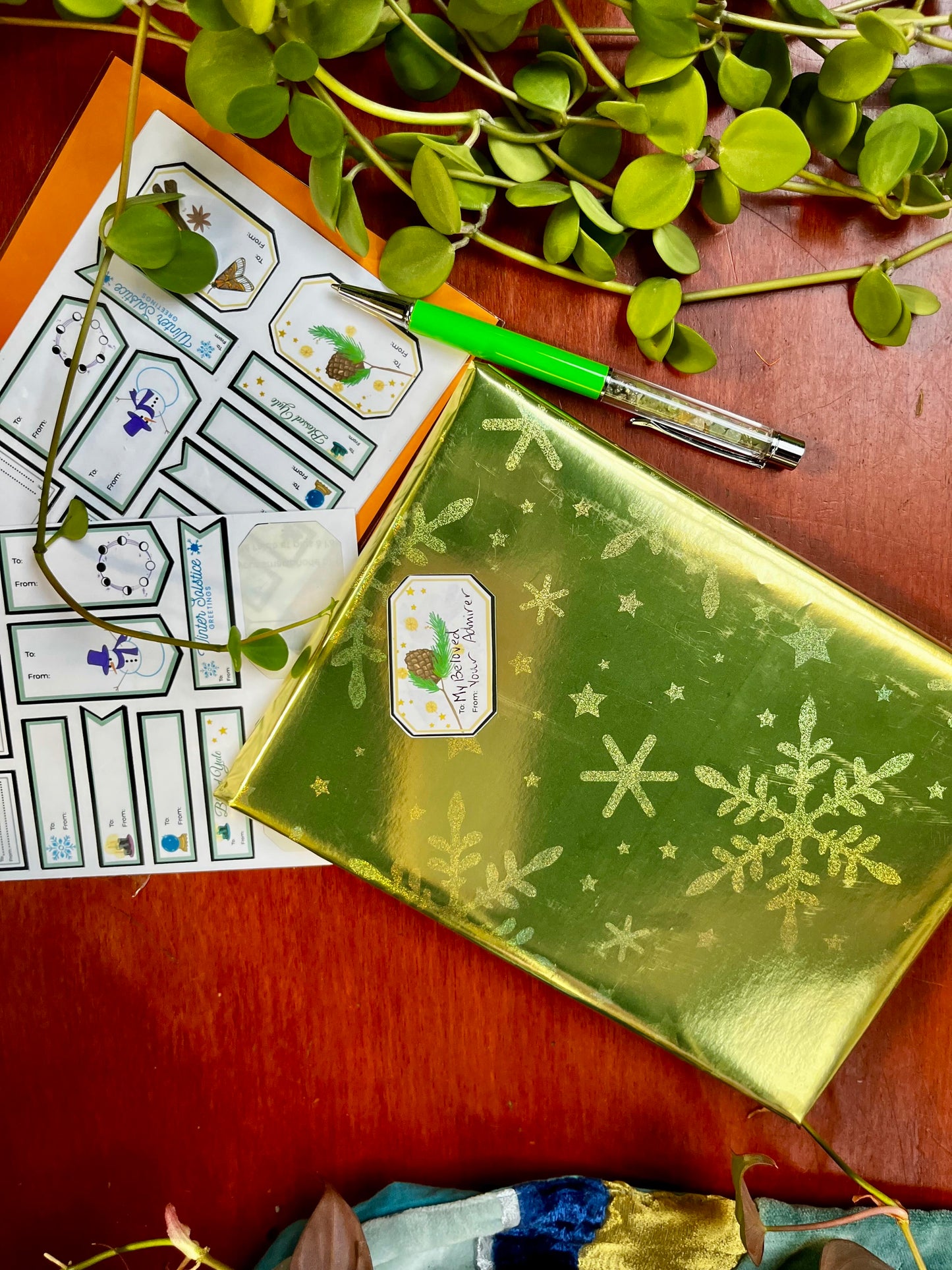 Yule Blessings Gift Tag Stickers | Witchy Solstice Collection