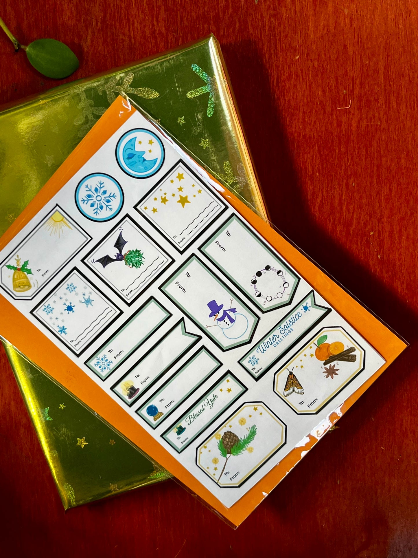 Yule Blessings Gift Tag Stickers | Witchy Solstice Collection