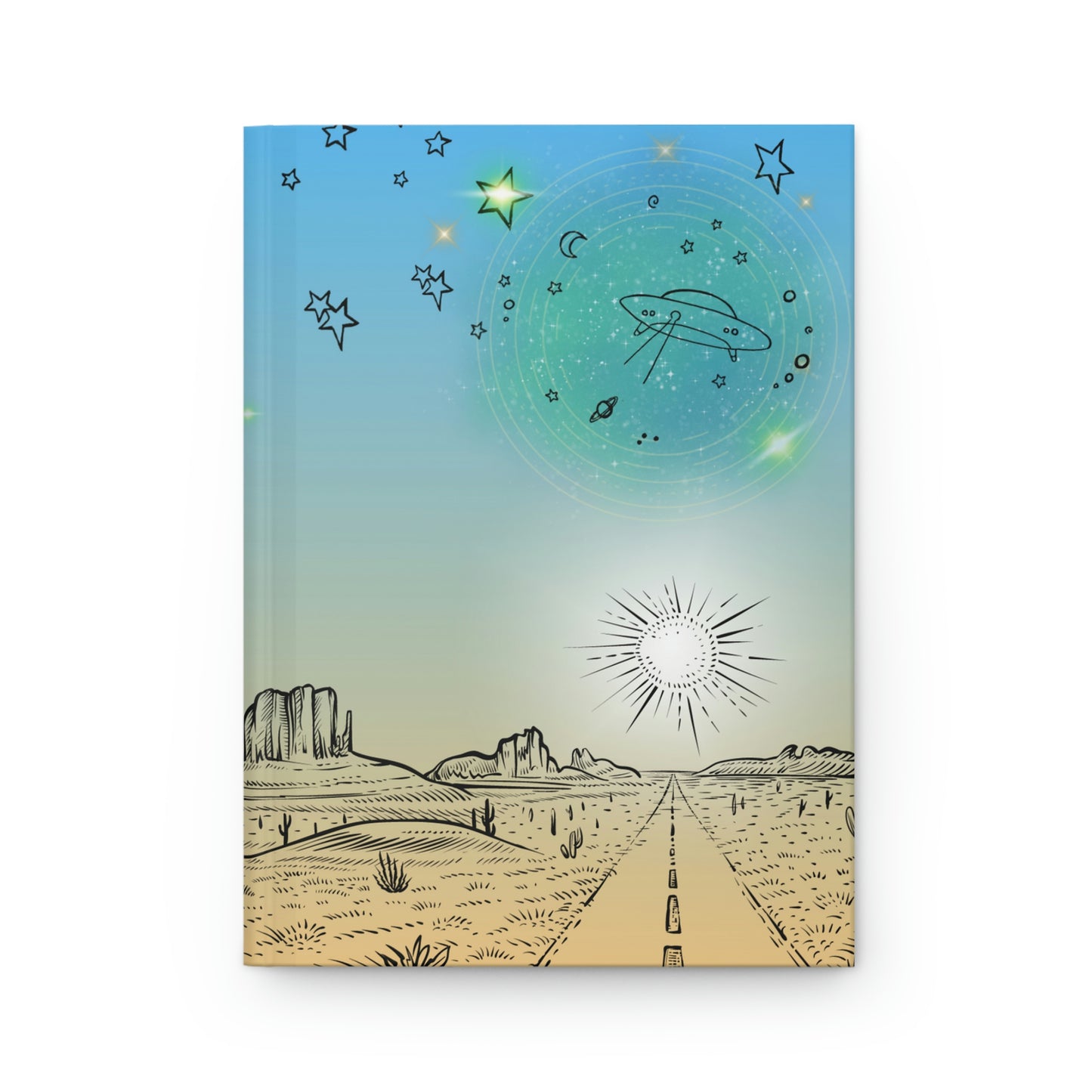 UFO Sighting Over Desert Road Travel Journal