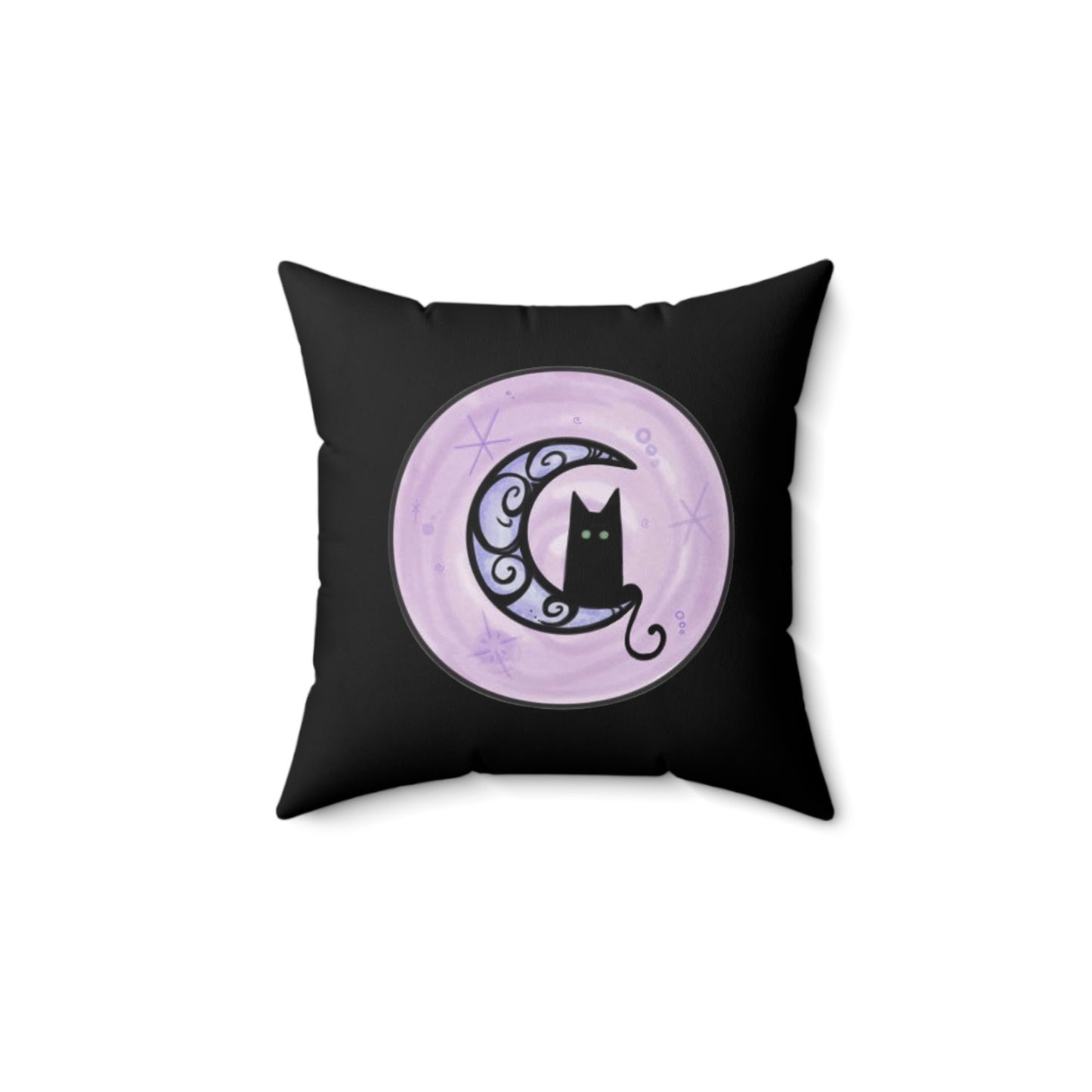 Violet Crescent Cactus Cat Spun Polyester Square Pillow