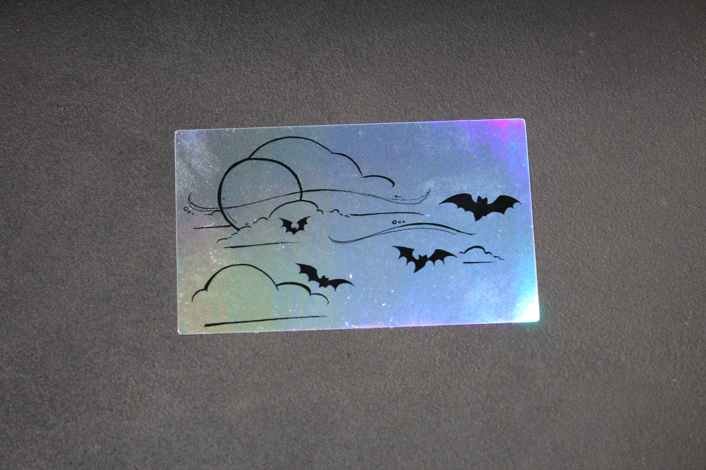 Holographic Bats in flight 4" x 2.5" Vinyl Stickers