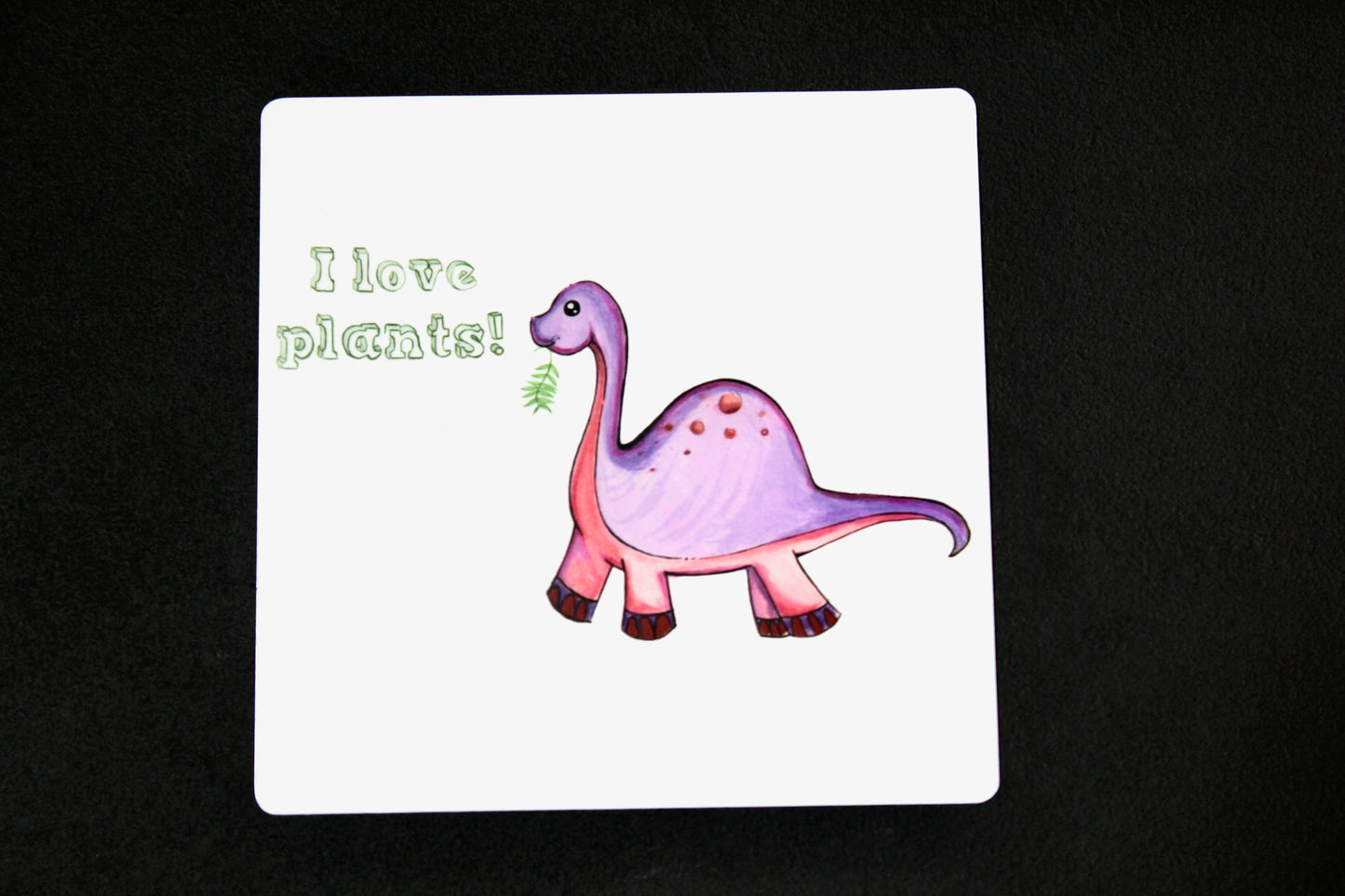 I Love Plants Brontosaurus 4" x 4" Vinyl Stickers
