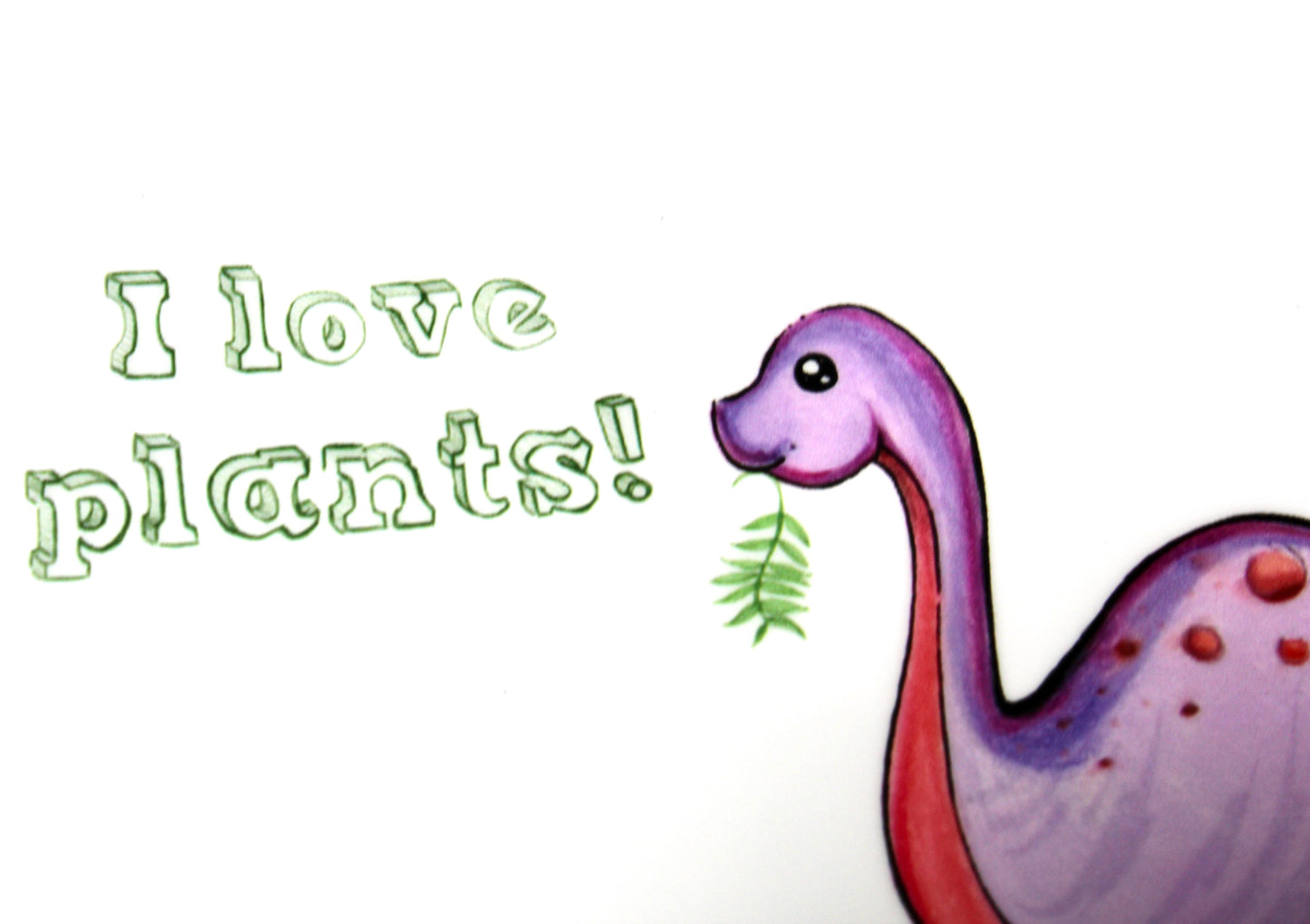 I Love Plants Brontosaurus 4" x 4" Vinyl Stickers
