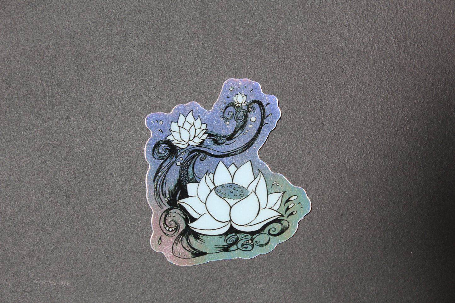Lotus Flower Holographic Vinyl Sticker 2" x 2"