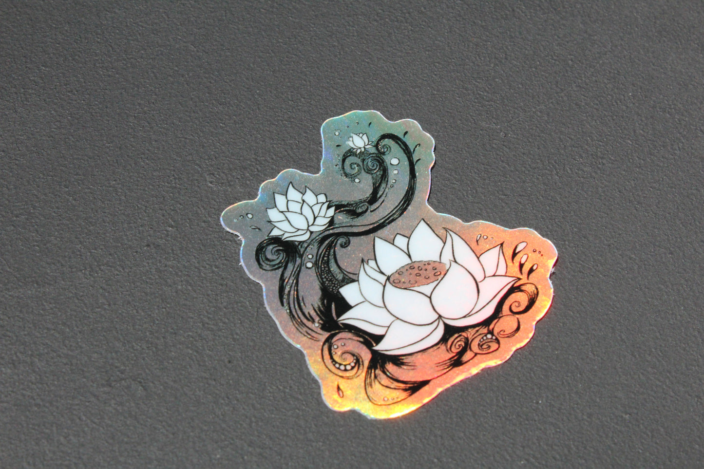 Lotus Flower Holographic Vinyl Sticker 2" x 2"