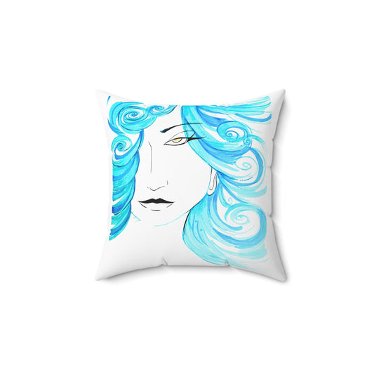 Water Goddess Spun Polyester Square Pillow