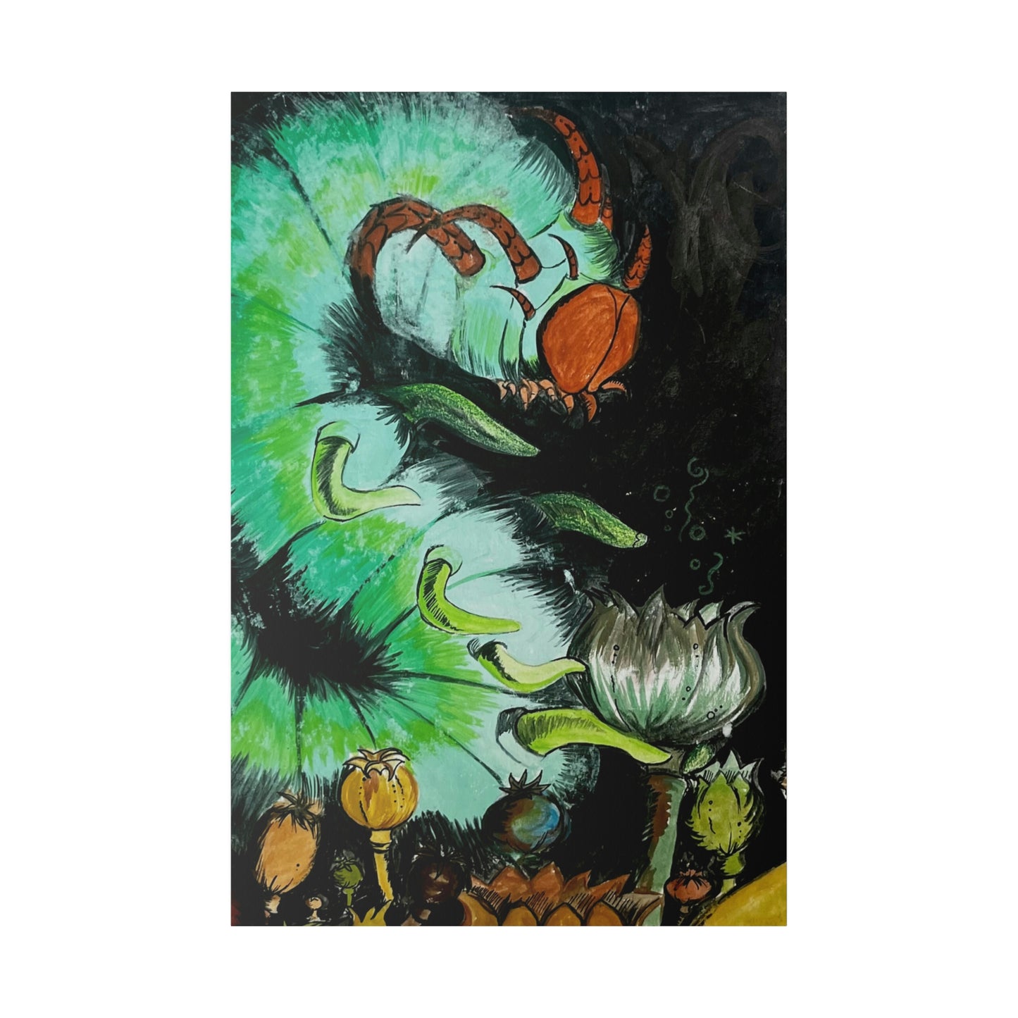"The Insect God" on Matte Canvas, Stretched, 32" x 48" Illustration by Lauryn Yovino inspired by Edward Gorey's novel