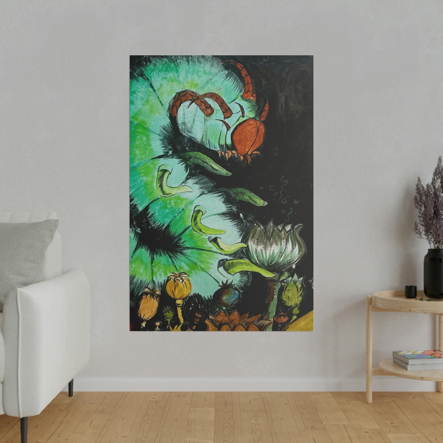 "The Insect God" on Matte Canvas, Stretched, 32" x 48" Illustration by Lauryn Yovino inspired by Edward Gorey's novel