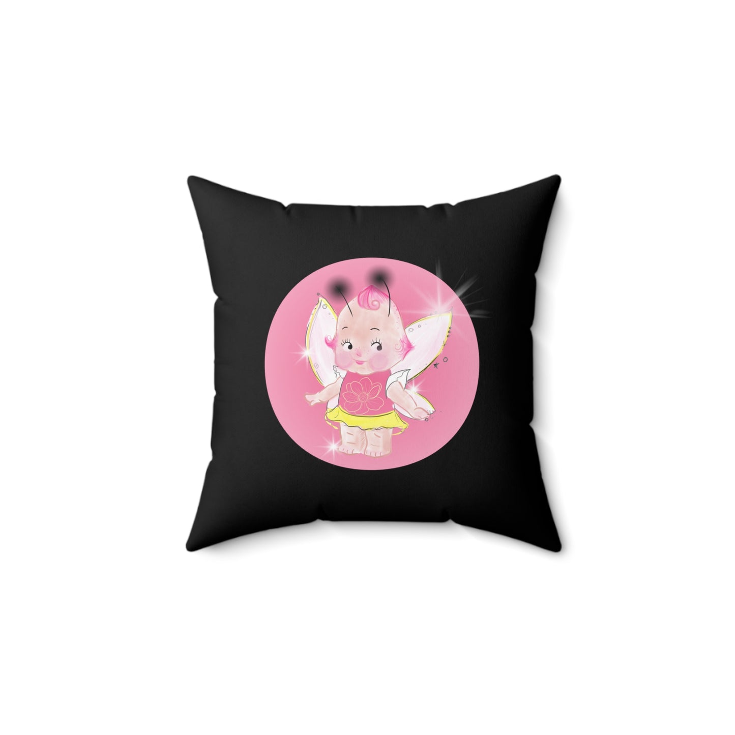 Oleander Kewpie Fae Spun Polyester Square Pillow